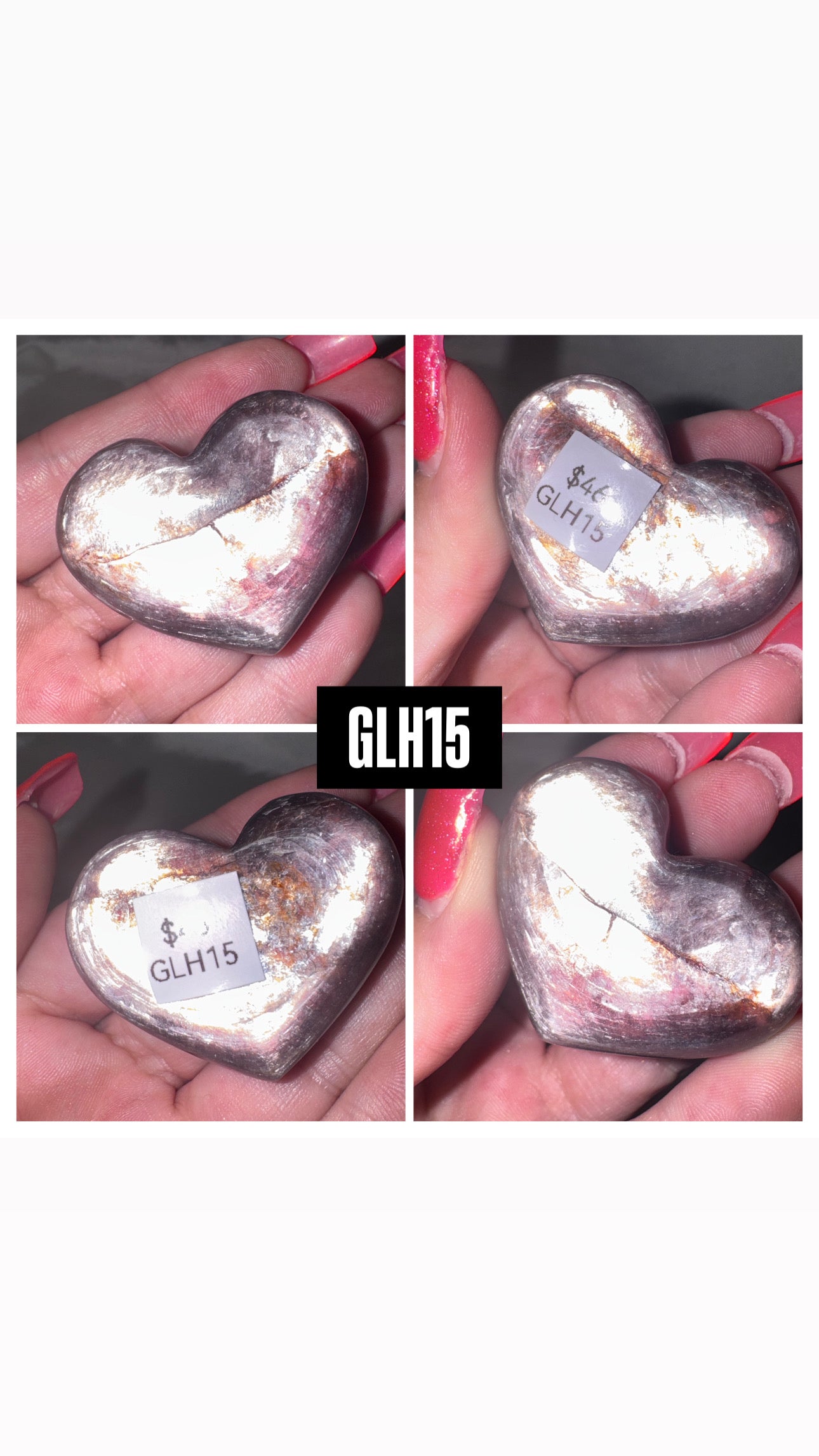 Gem Lepidolite Puffy Heart
