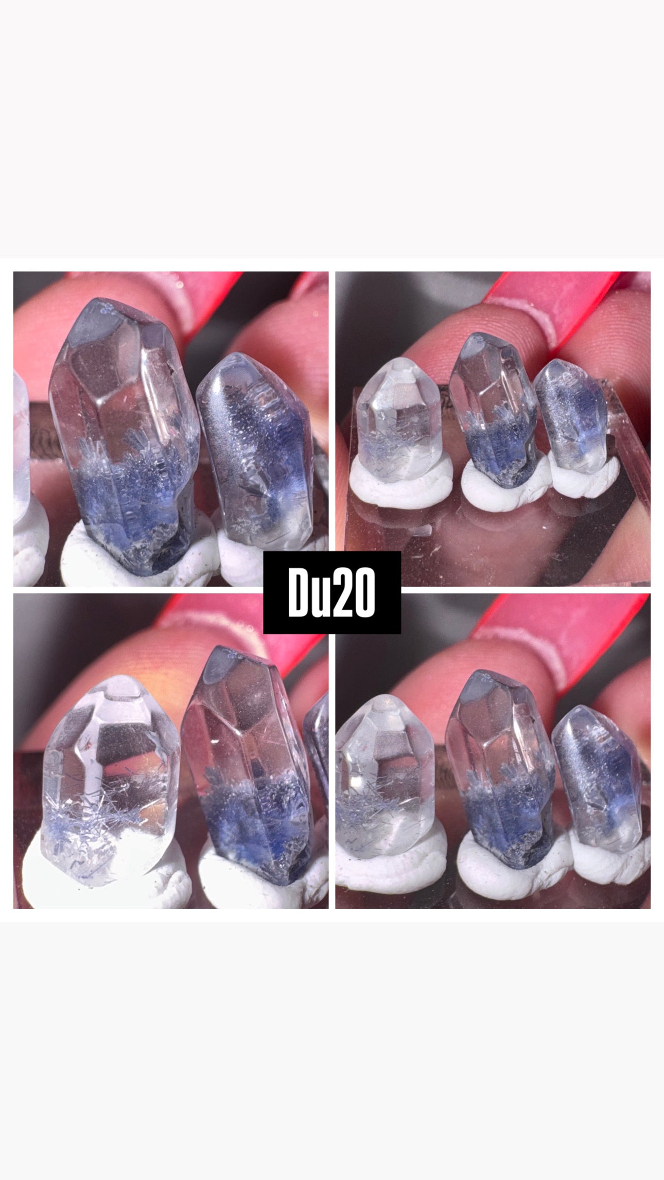 Dumortierite Quartz Rare Point Set