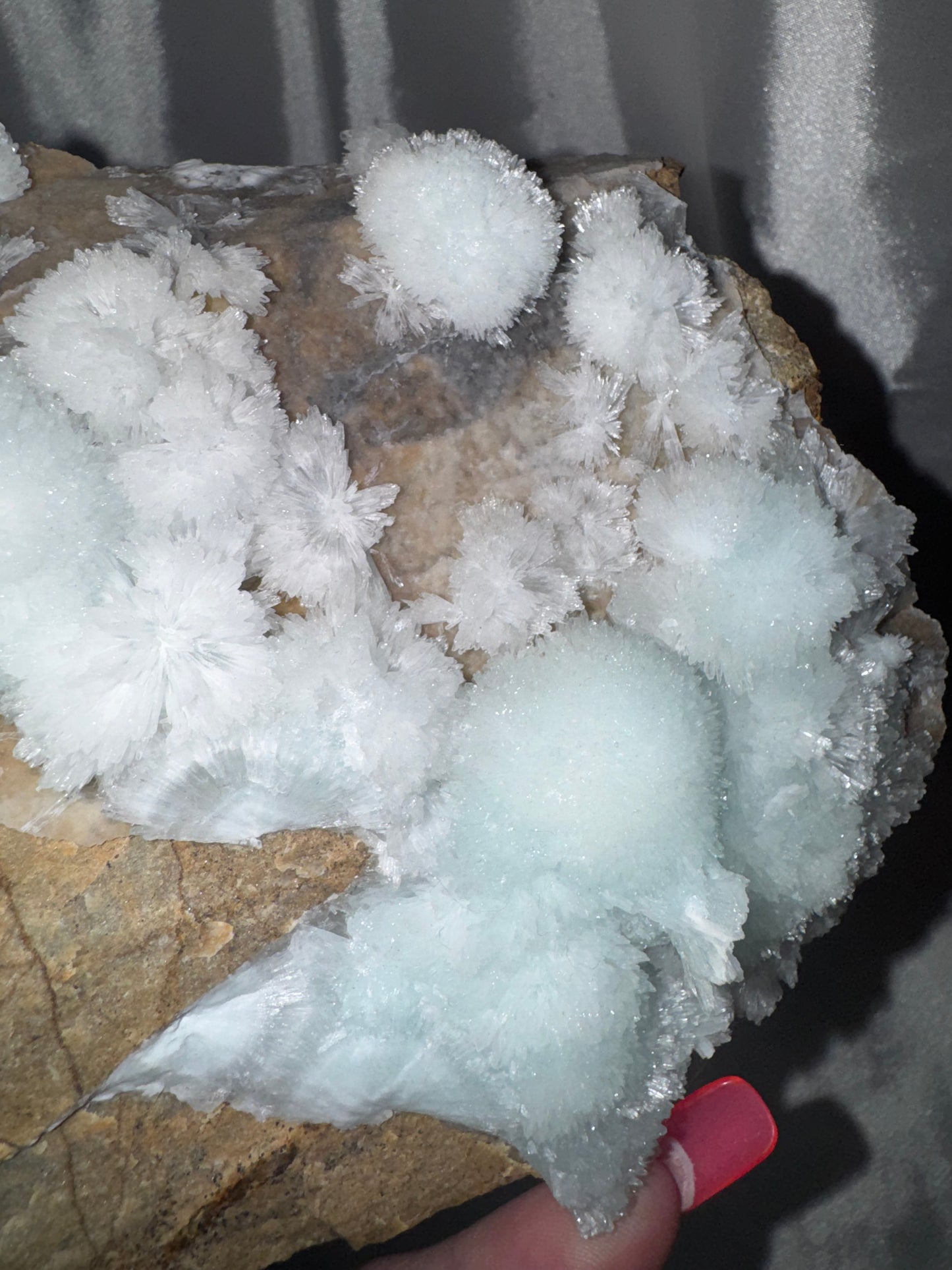 Blue Aragonite AAA XL Specimen on Stand