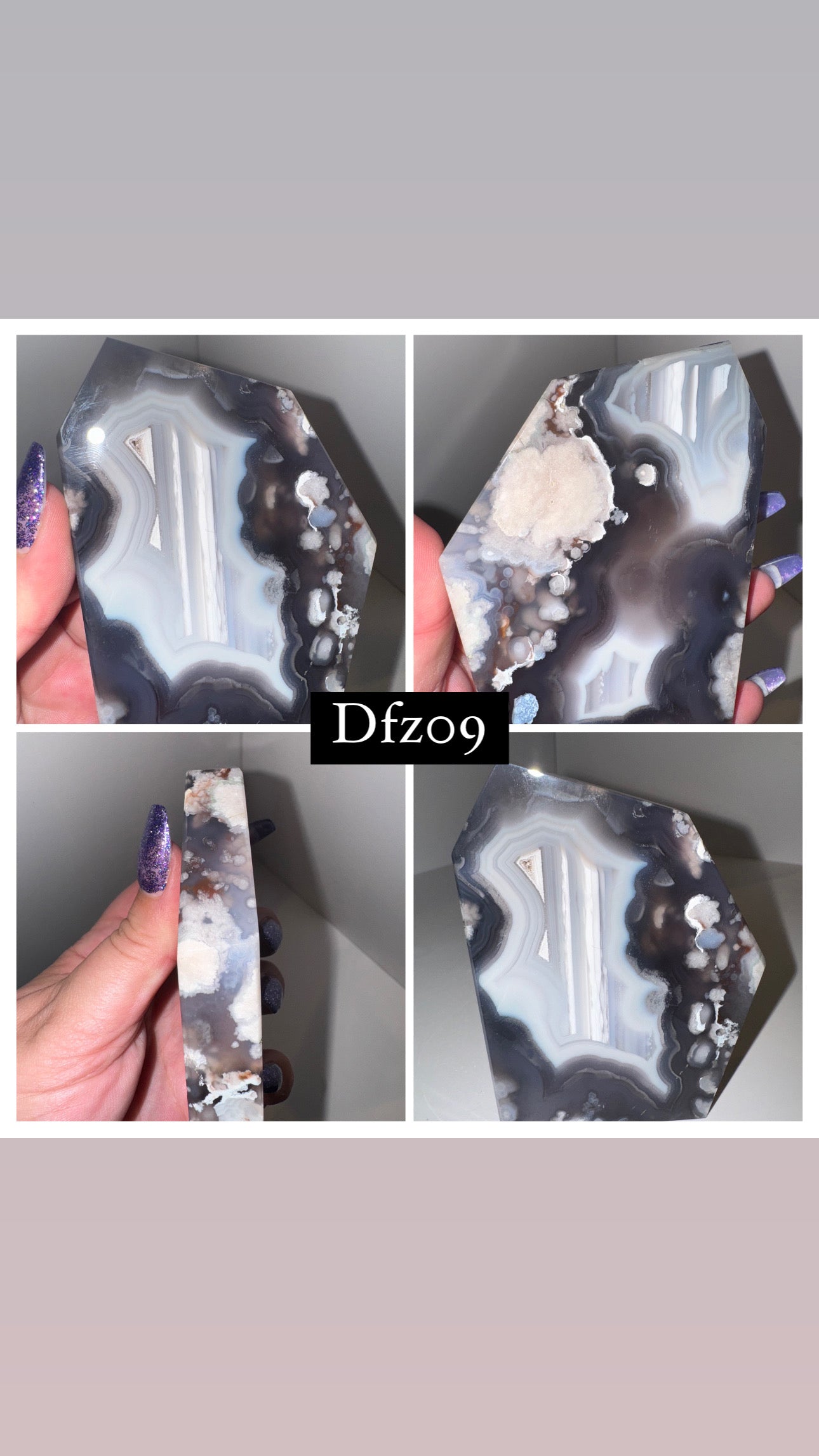 Dark Moody Flower Agate Freeform