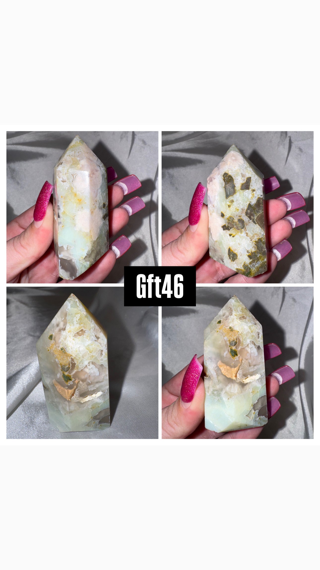 Green Flower Agate Tower