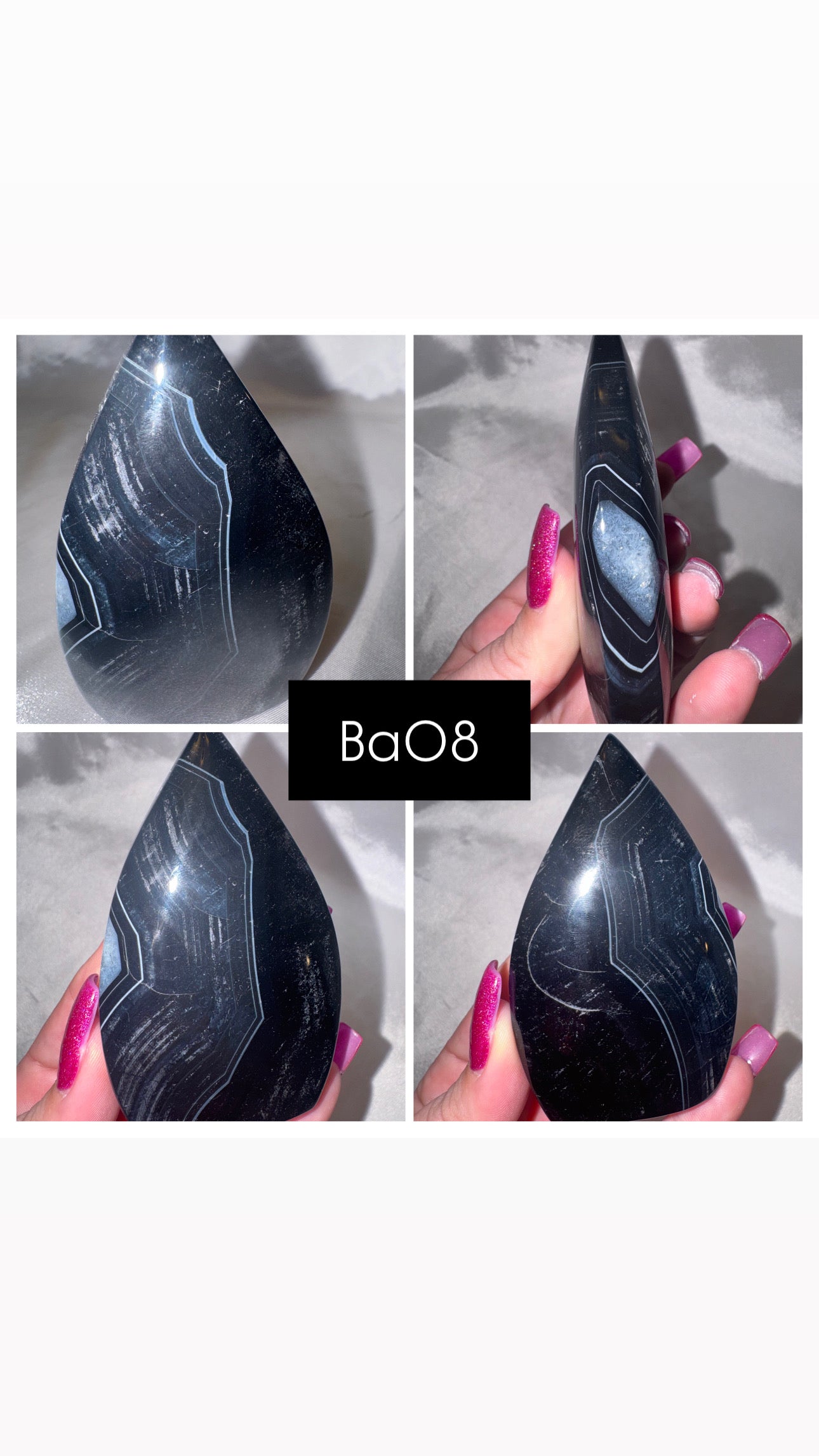 Black Banded Agate Flame