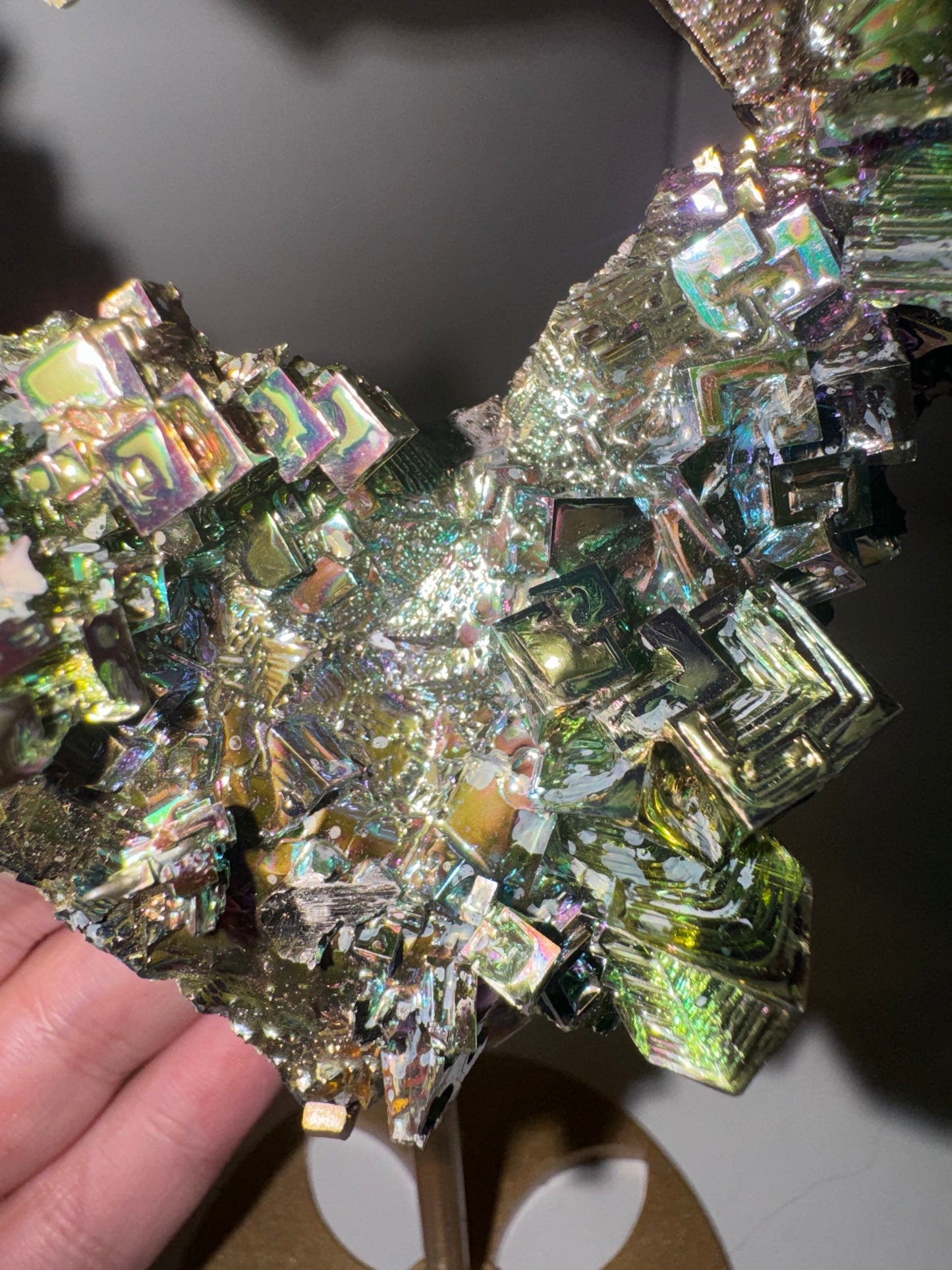 Bismuth Large Heart on Stand