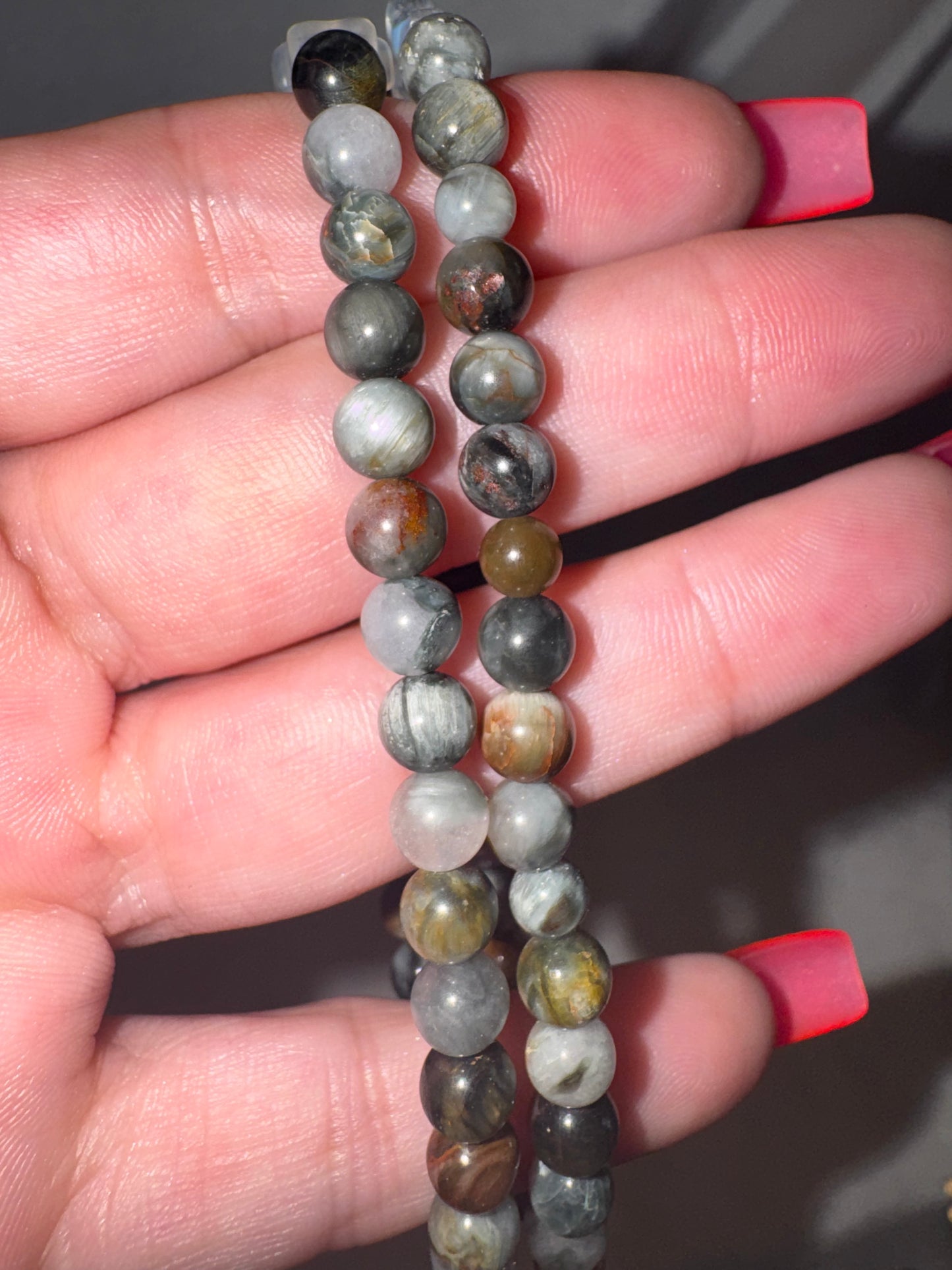 Eagles Eye 6mm Bracelet with Coffin Charm