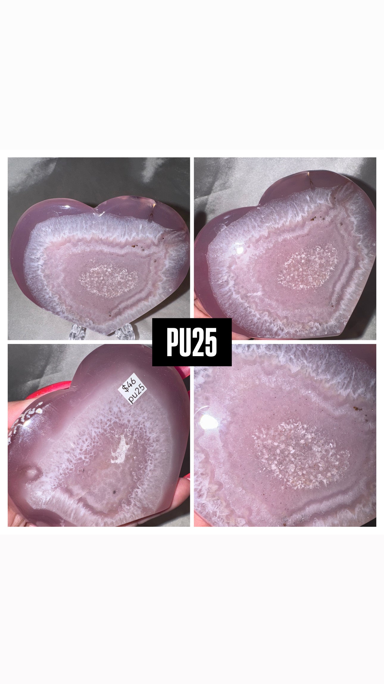 Jelly Agate Large Heart (with stand)