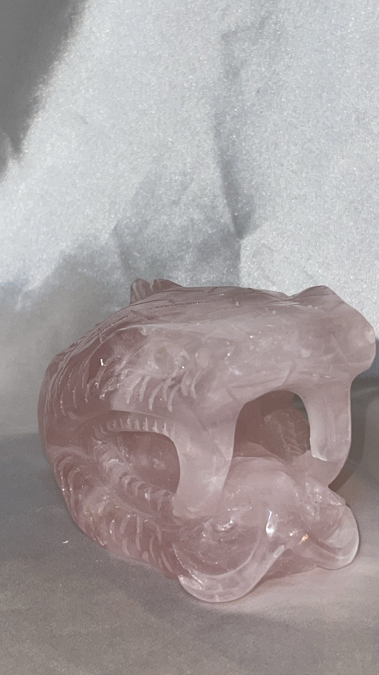 Rose Quartz AAA XXL Snake Head