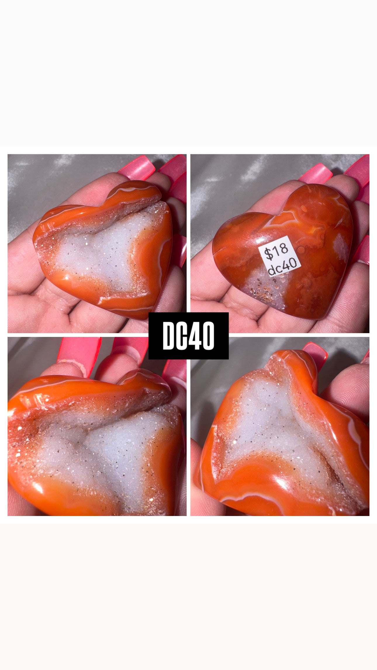 Druzy Carnelian Heart/Palmstone