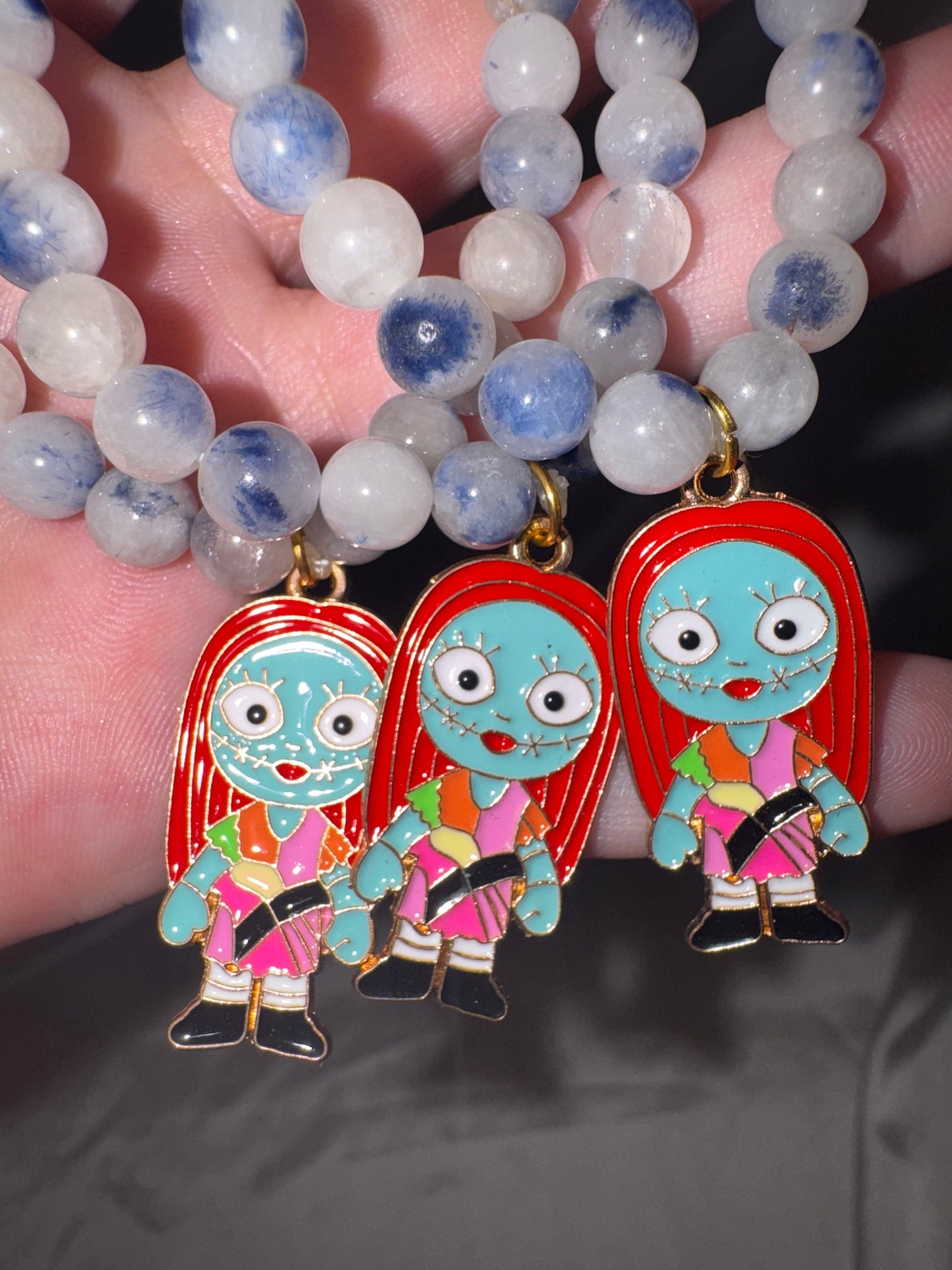 Dumortierite Quartz 6mm Bracelet with Sally Charm