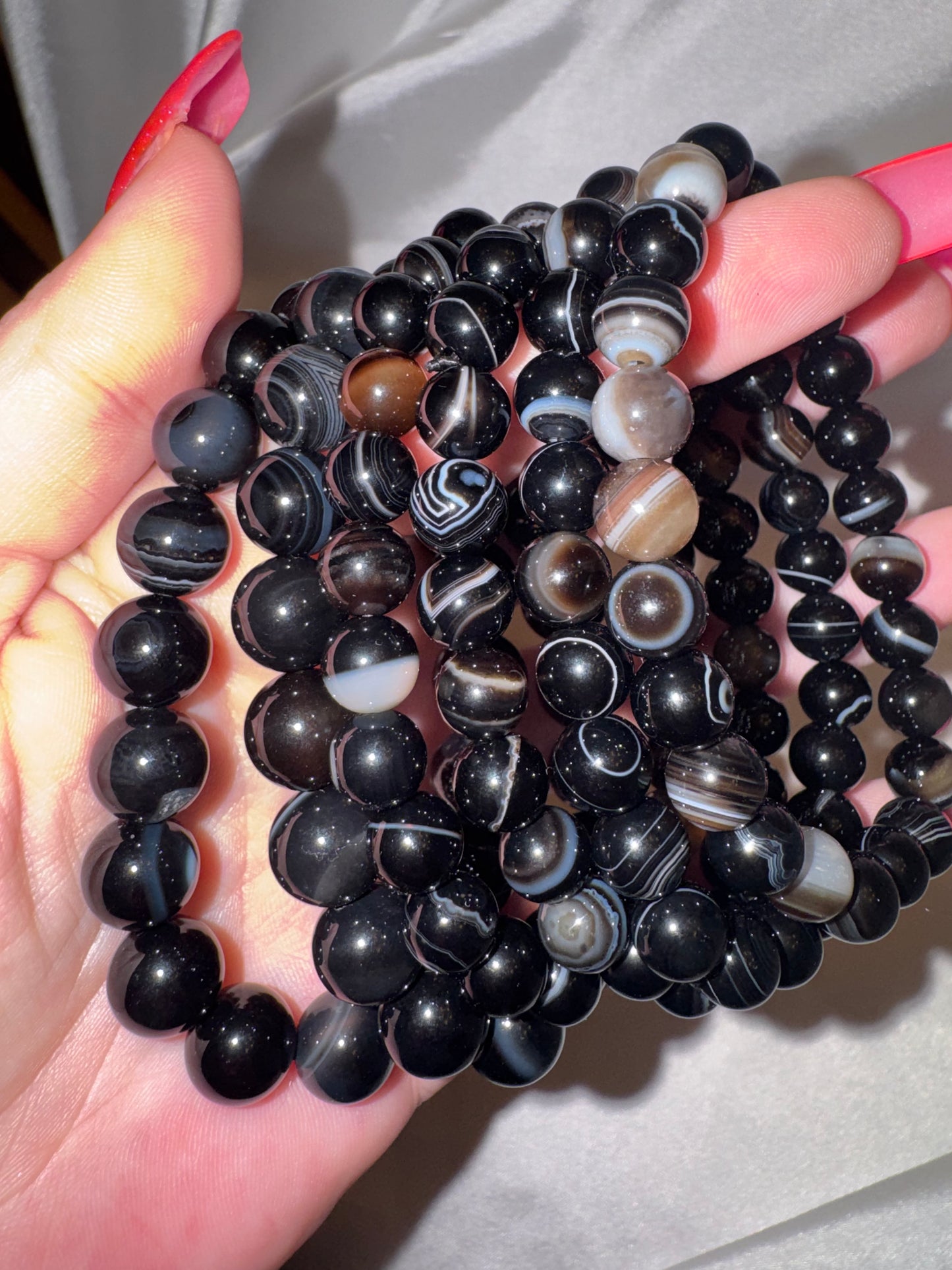 Black Banded Agate AAA 8mm/10mm Bracelet