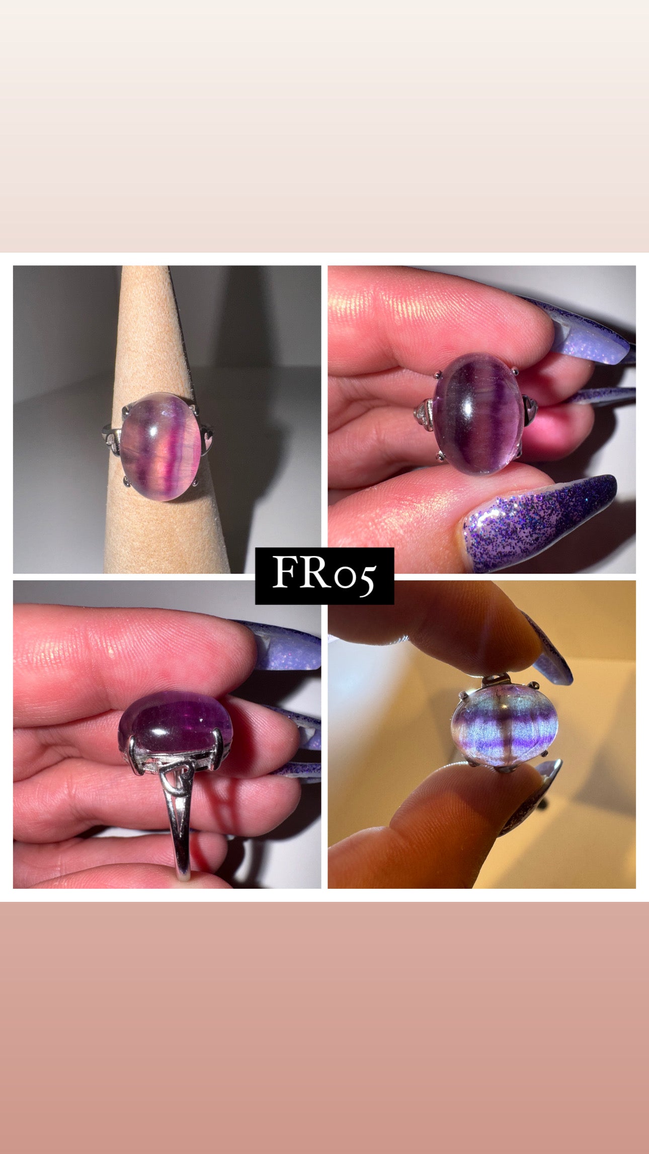 Fluorite Adjustable Ring