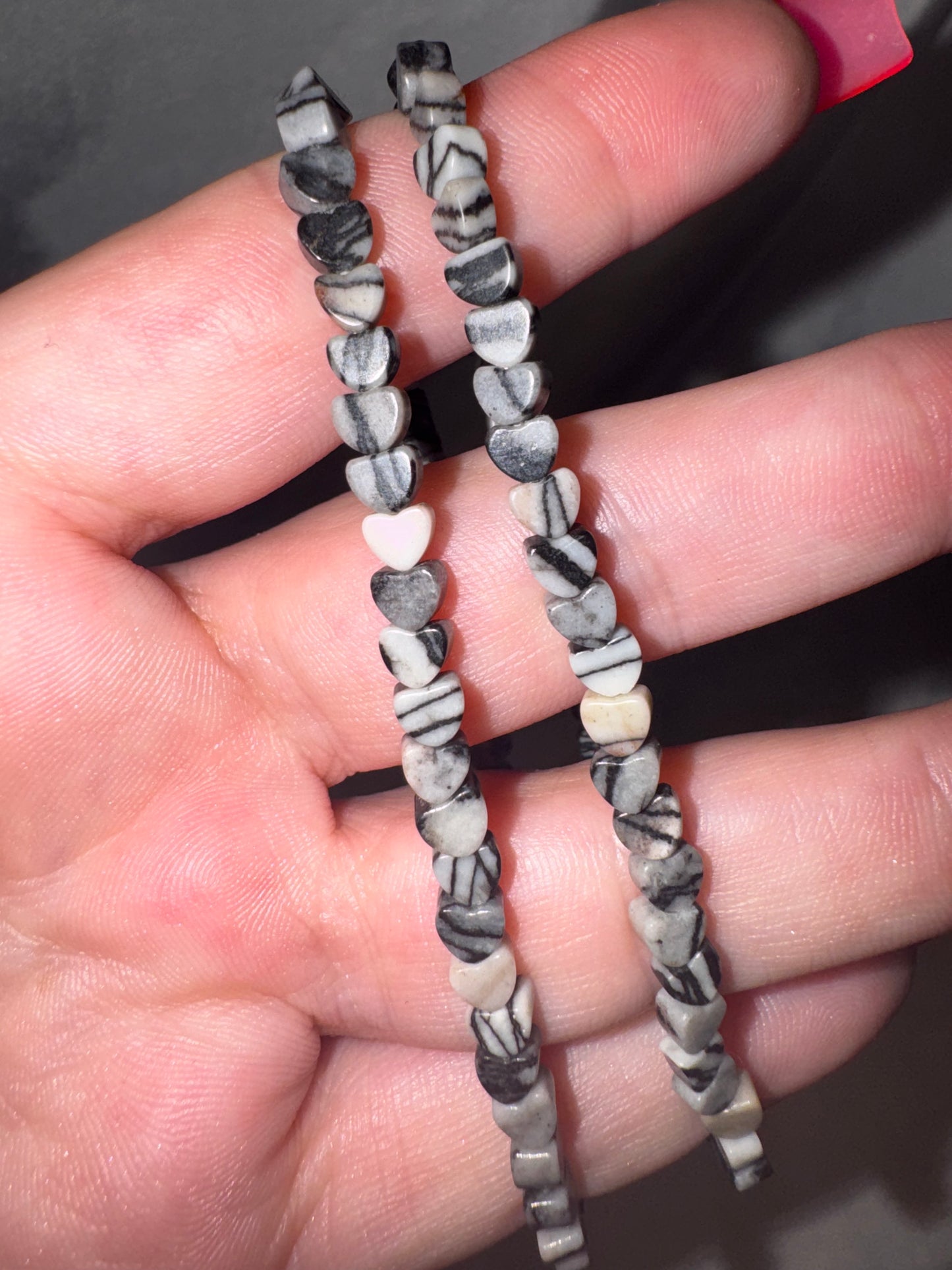 Spiderweb Jasper Heart Bracelet