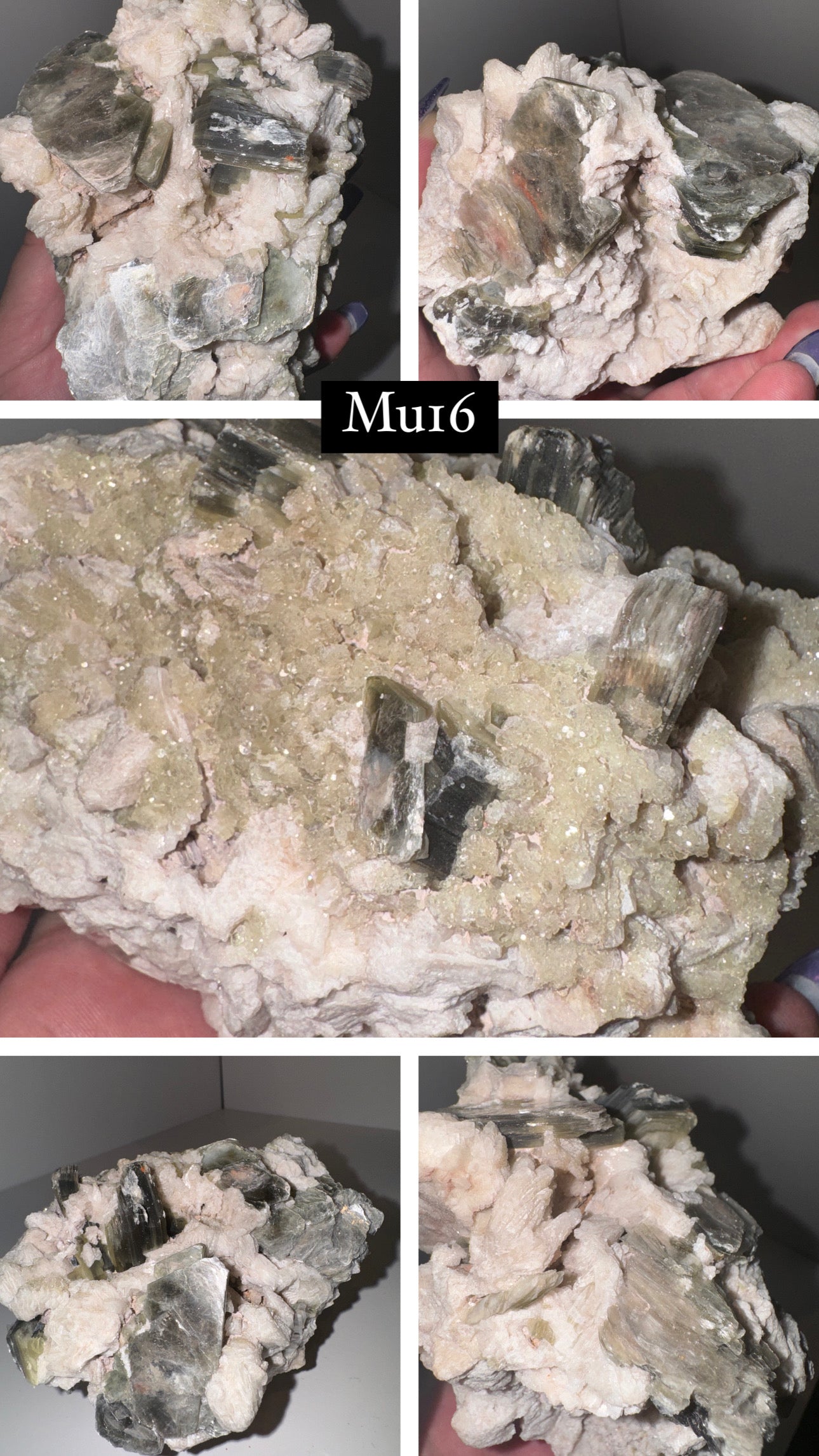 Muscovite Mica on Albite with Druzy Calcite Specimen