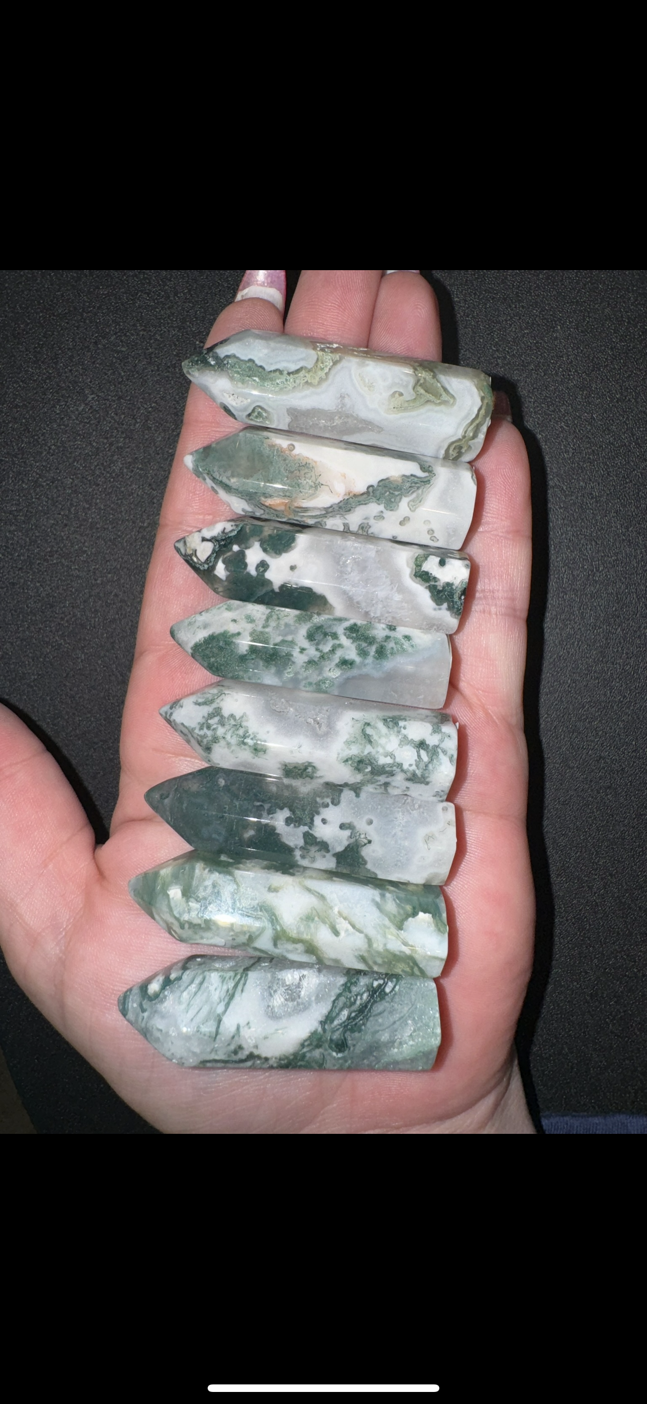 Moss Agate Small Tower