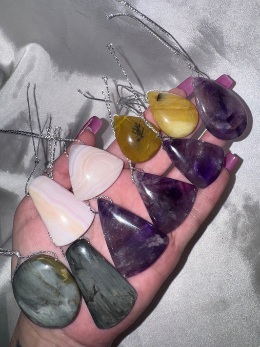 Large Drilled Crystal Pendant