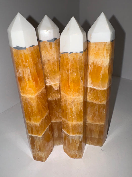 Orange Calcite Large Tower