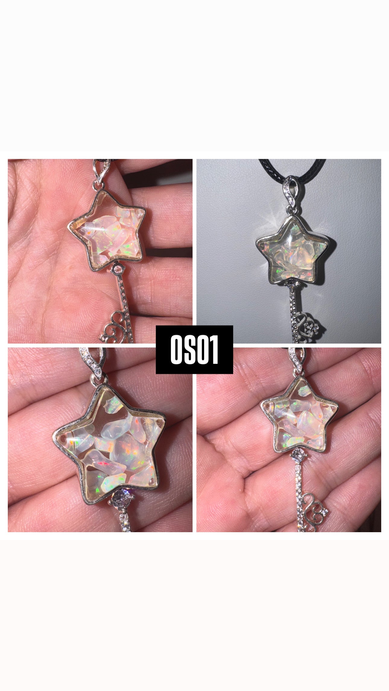 Opal Star Key Pendant