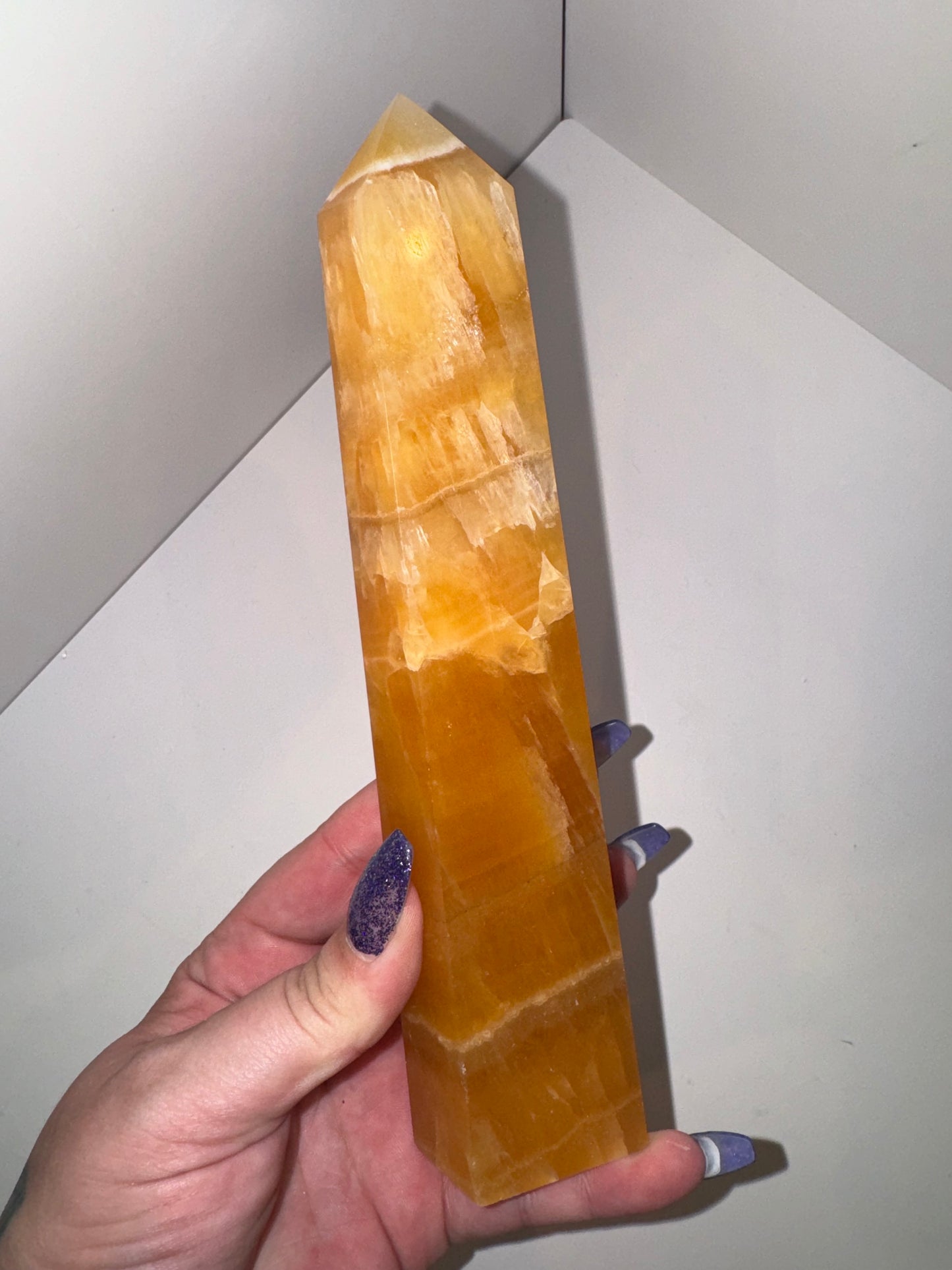 Orange Calcite AA Large Tower