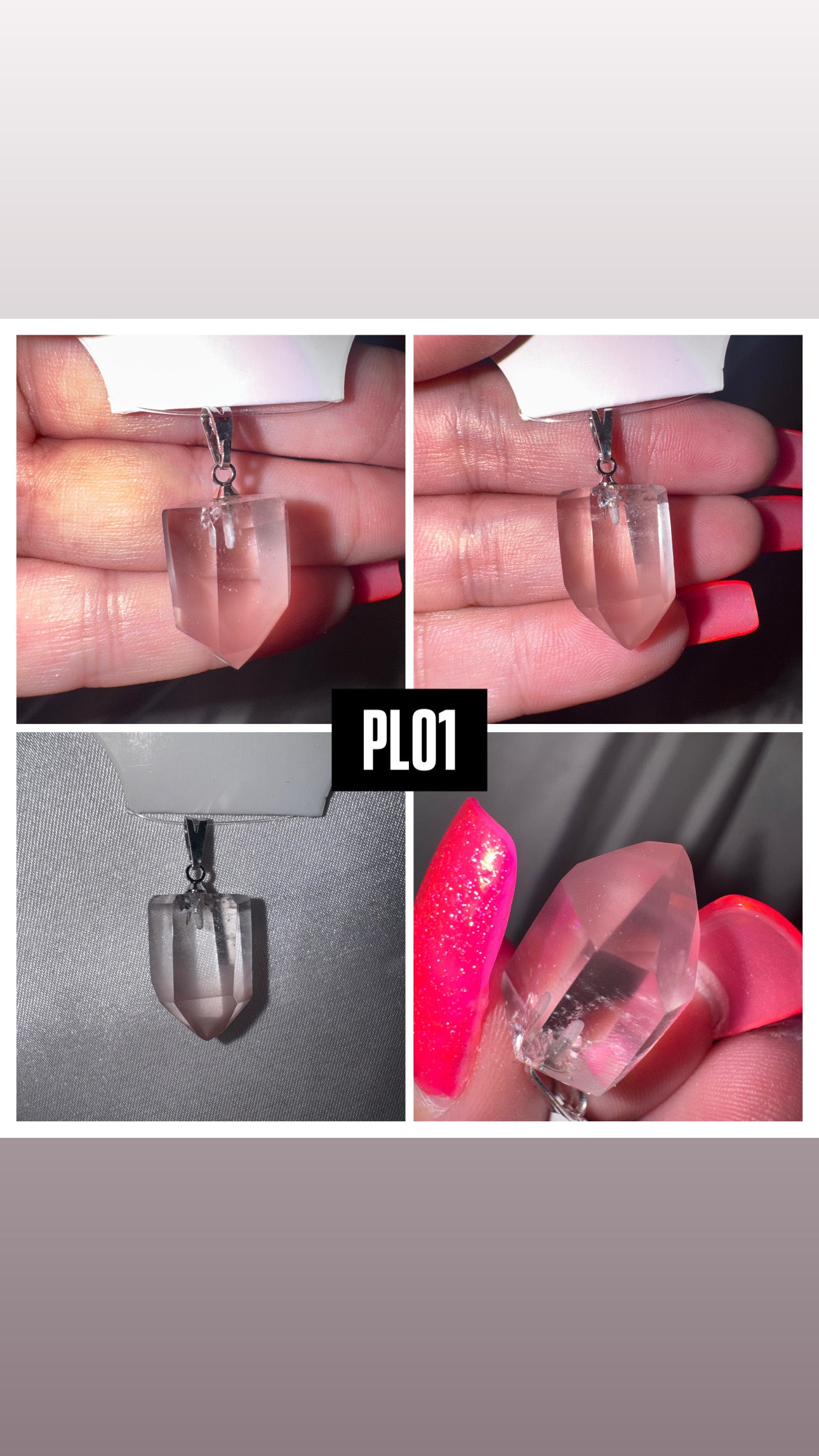 Pink Lithium Quartz AAA 925 Pendant