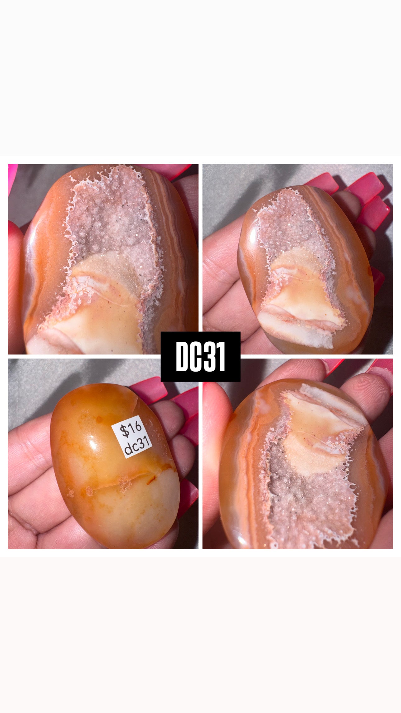 Druzy Carnelian Heart/Palmstone