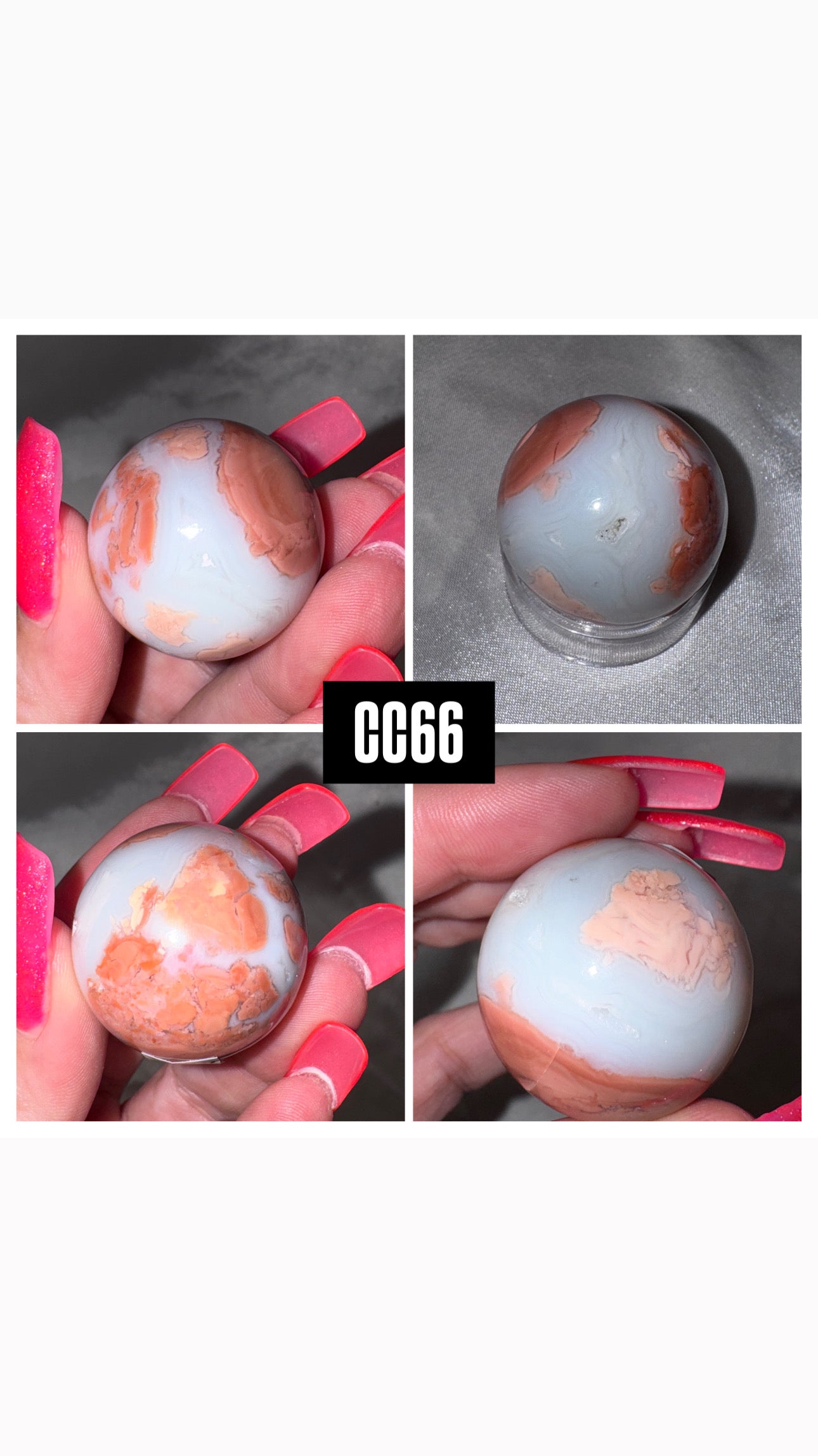 Pink “Cotton Candy” Agate Sphere