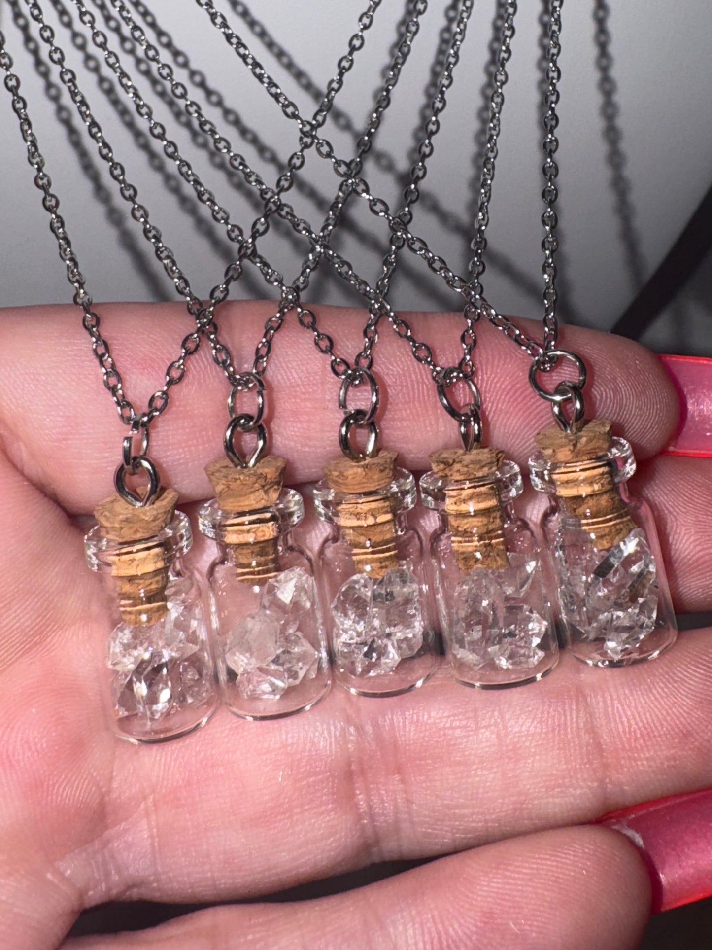 Herkimer Diamond Bottle Necklace