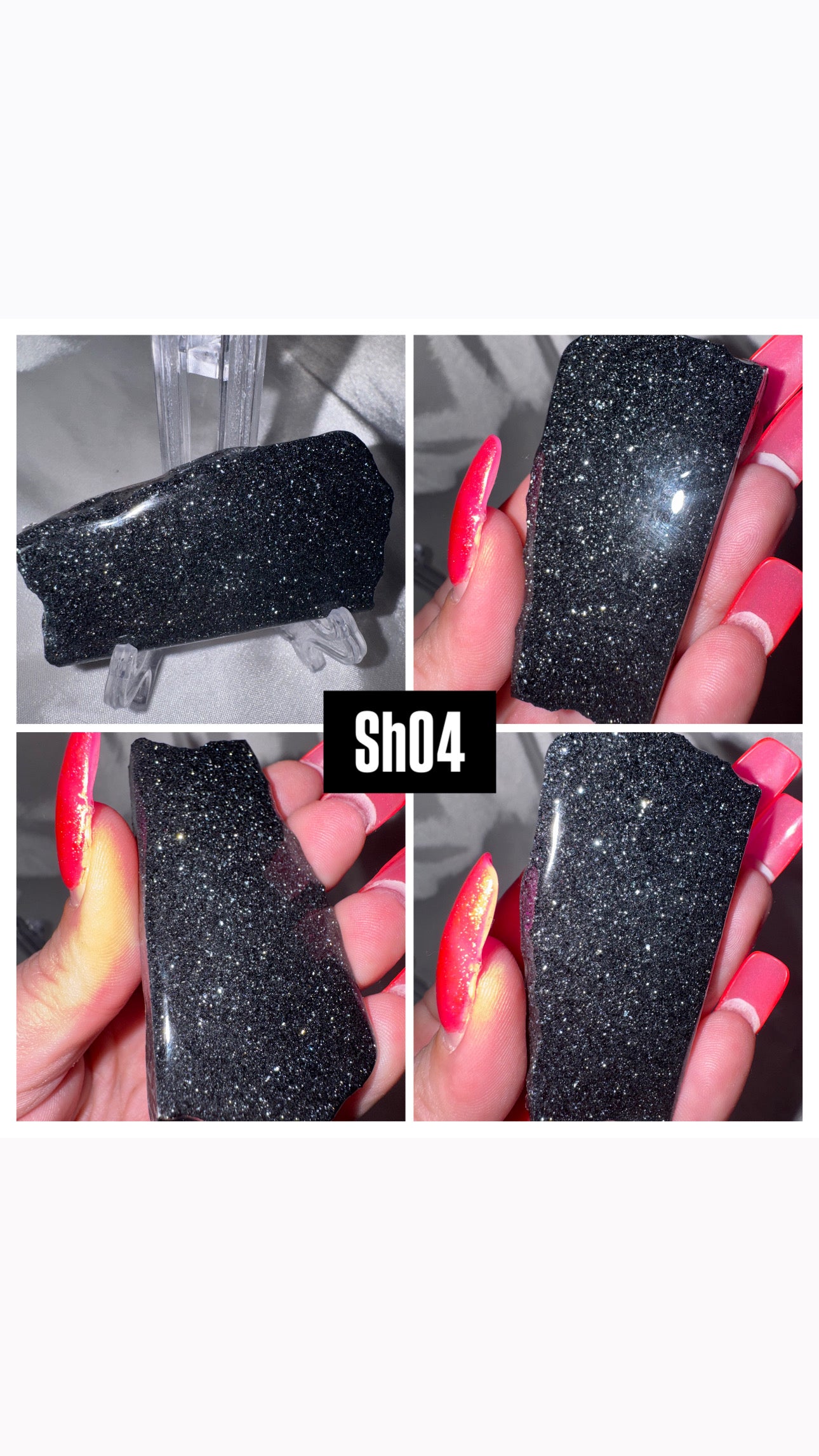 Specular Hematite Slab on stand