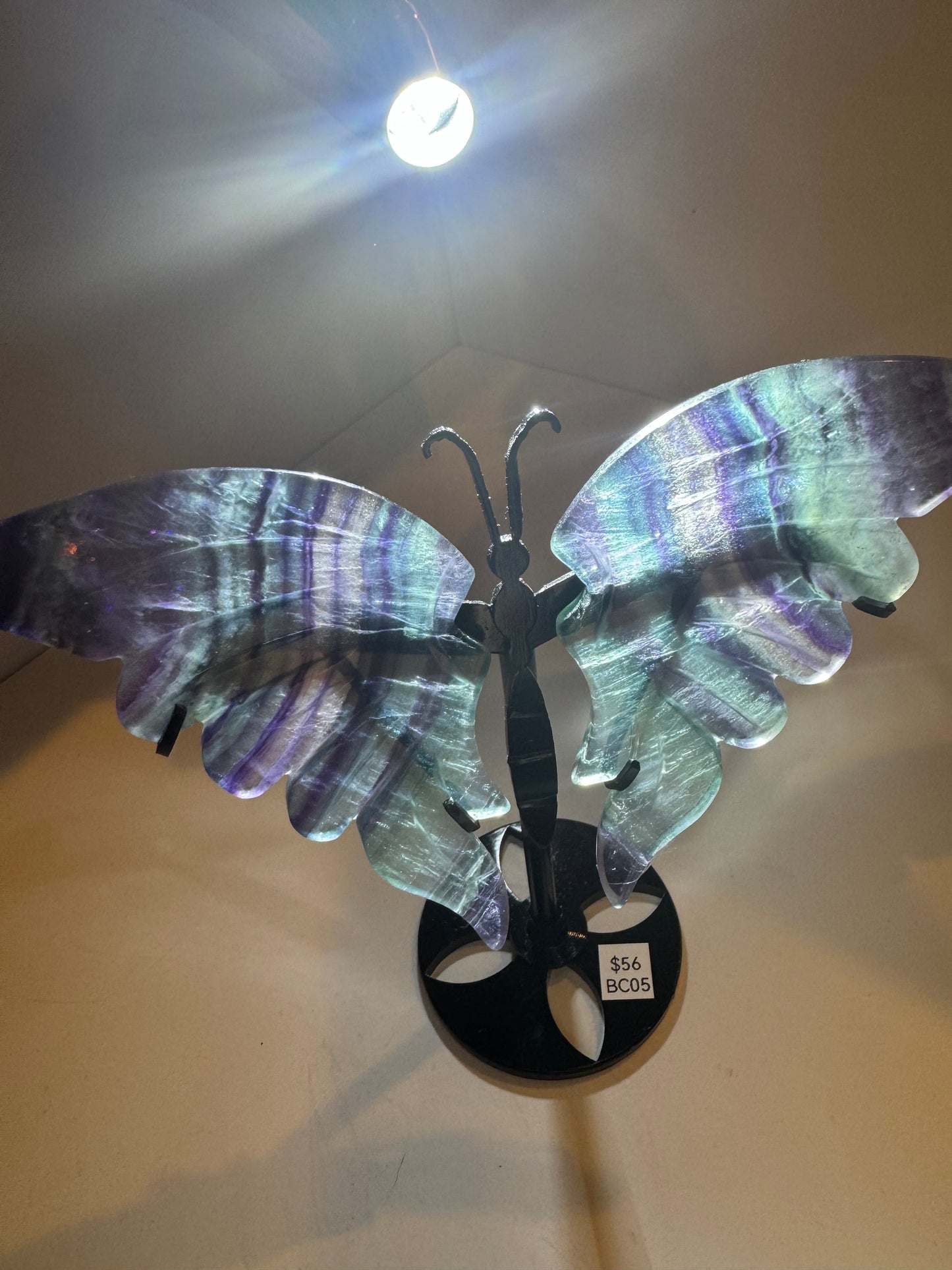 Fluorite Large Butterfly on Stand