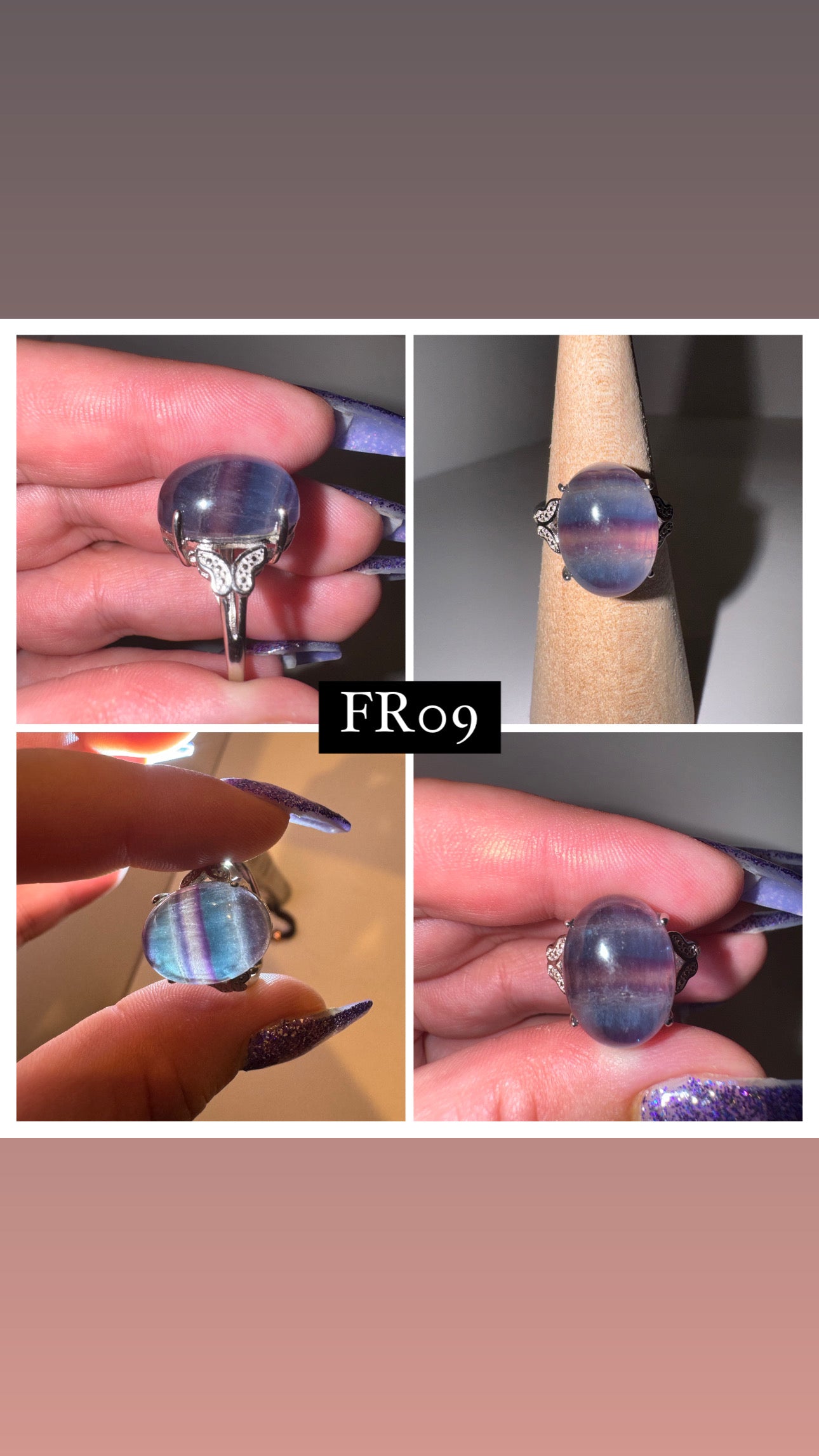 Fluorite Adjustable Ring