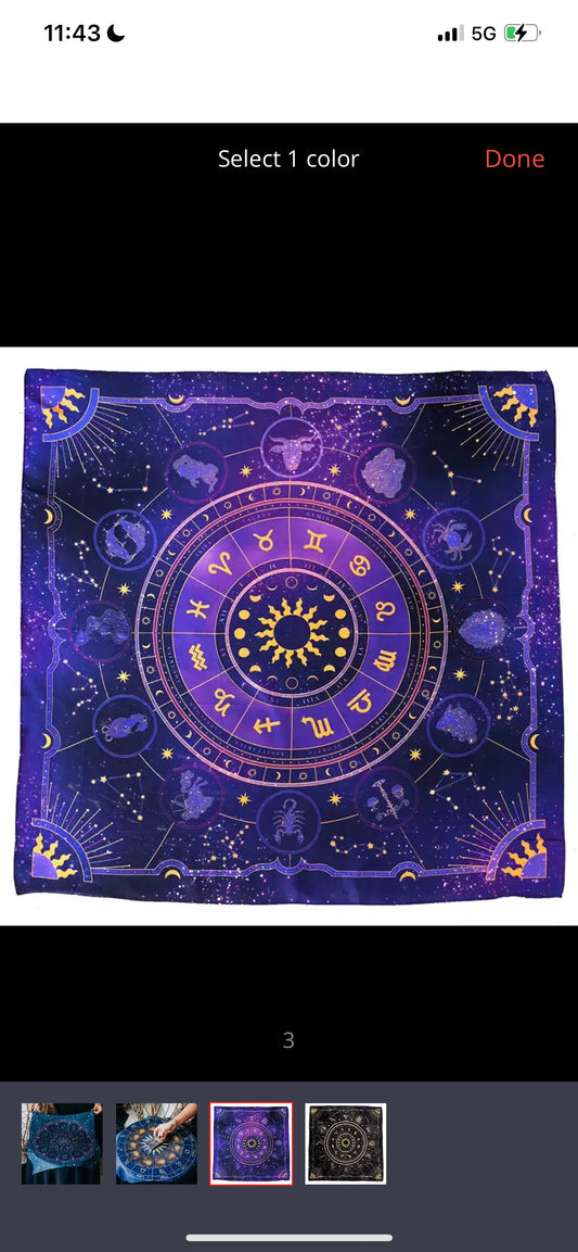 Astrology Purple Altar Cloth/Wall Hanging