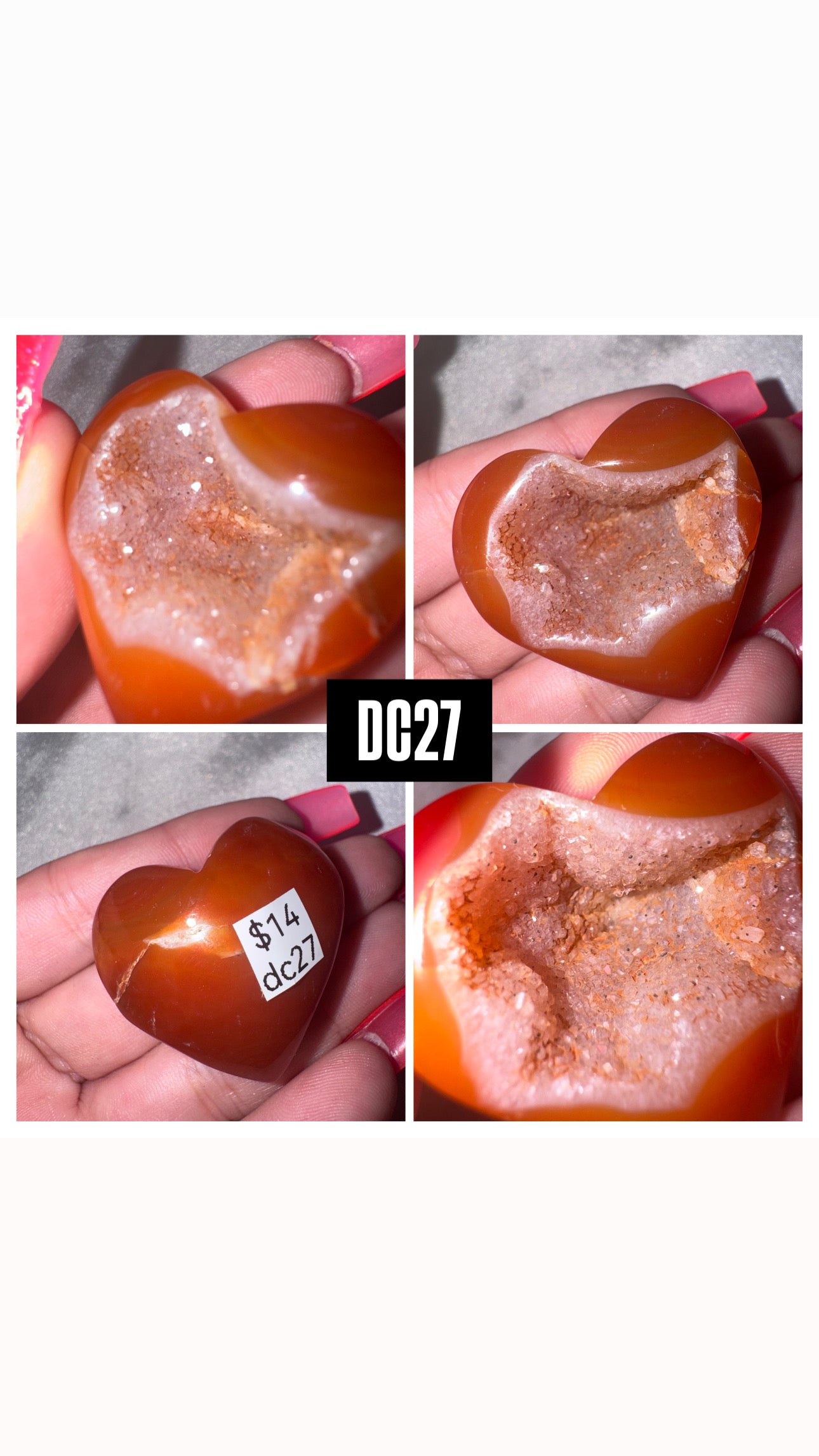 Druzy Carnelian Heart/Palmstone