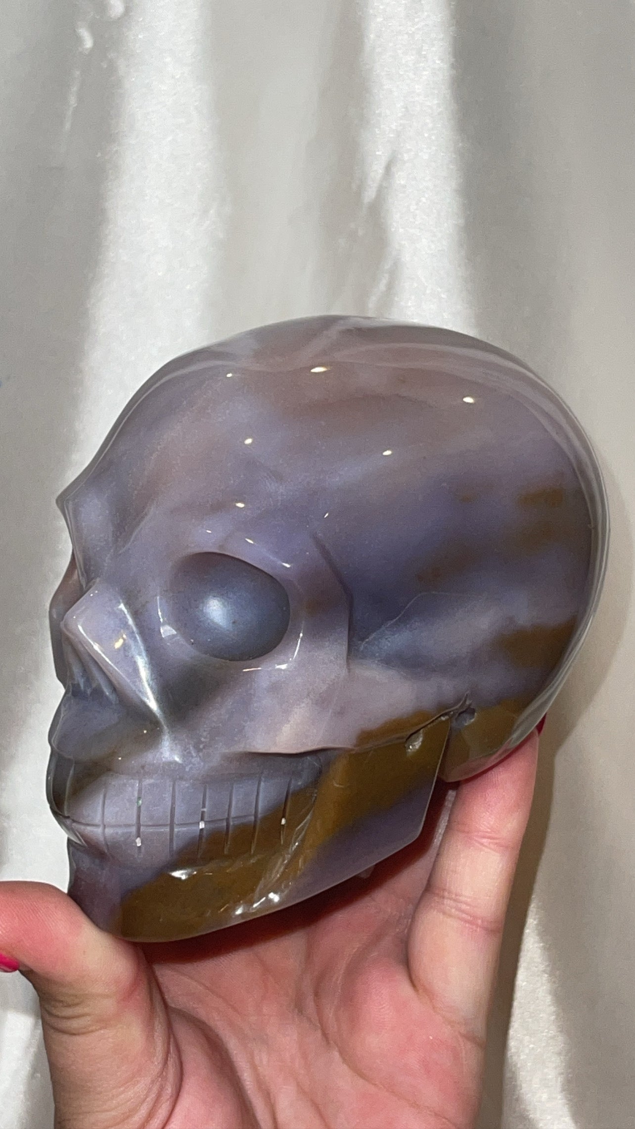 Purple Chalcedony AAA XL Skull