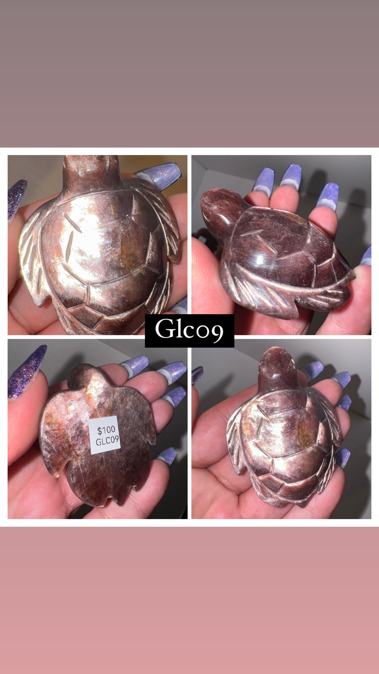 Gem Lepidolite Sea Turtle