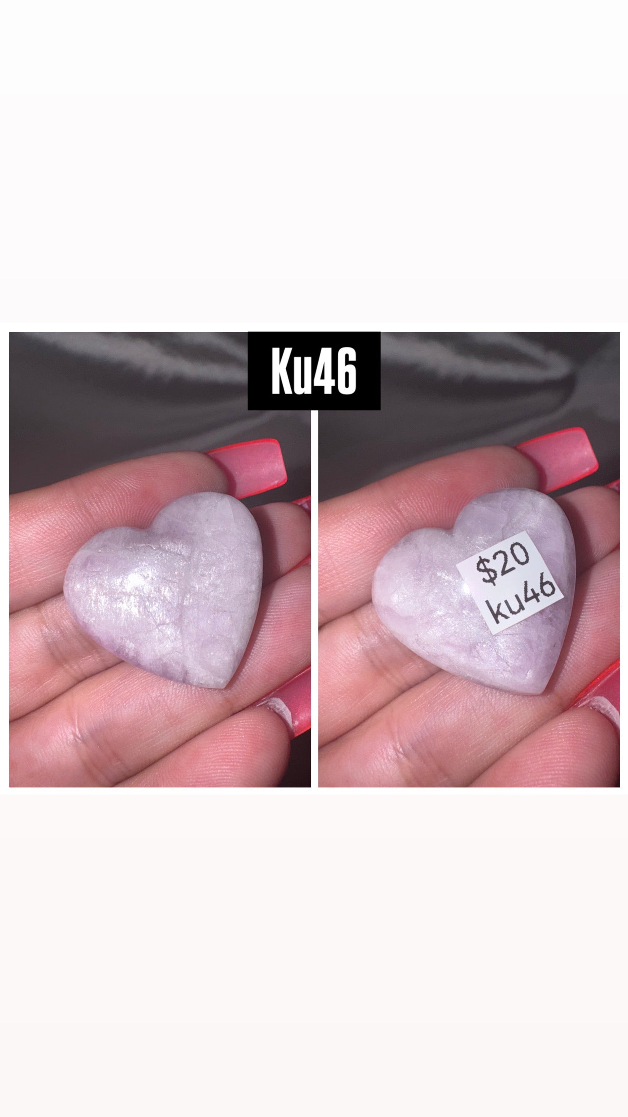 Kunzite AA Heart