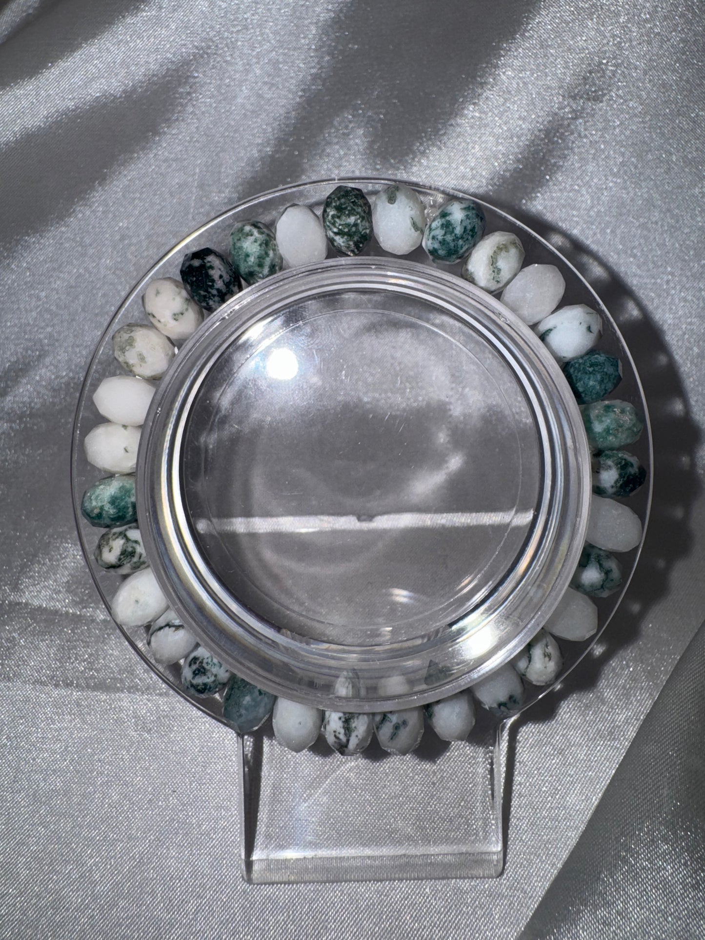 Tree Agate 8mm Faceted Bracelet