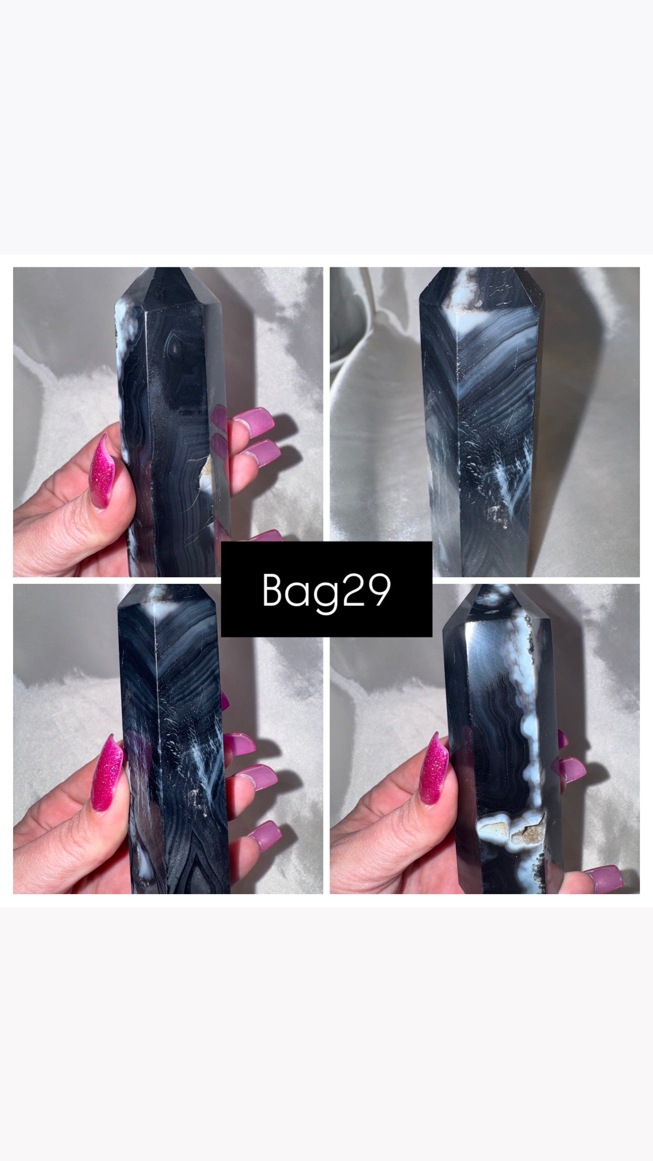 Black Banded Agate Tower