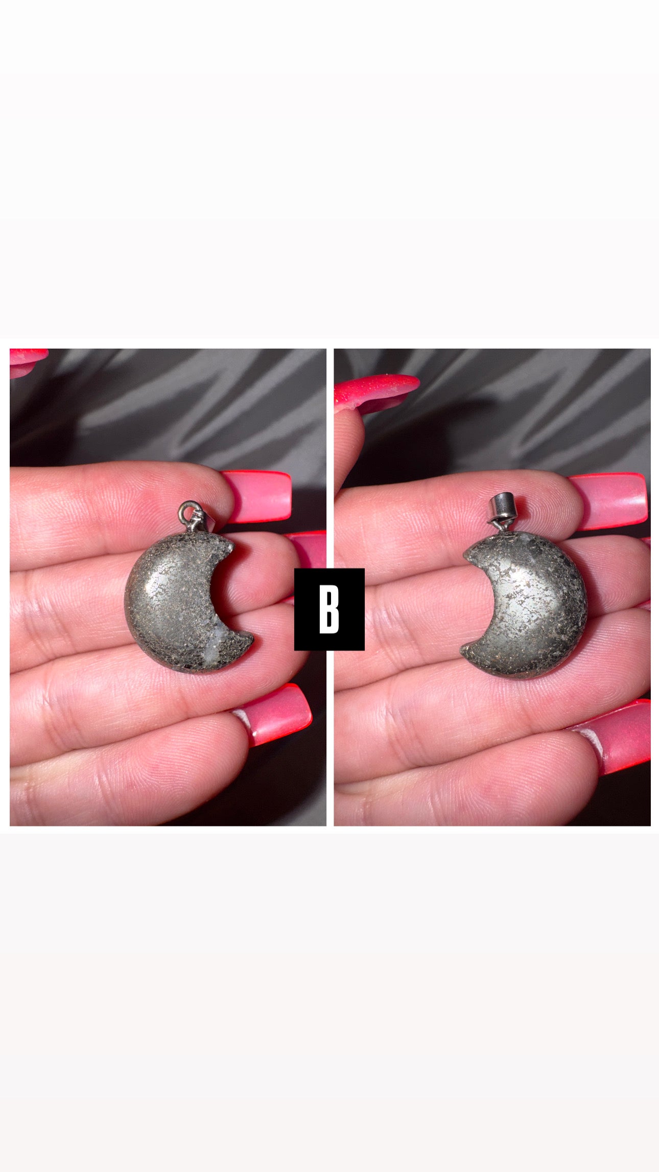 Pyrite Moon Pendant