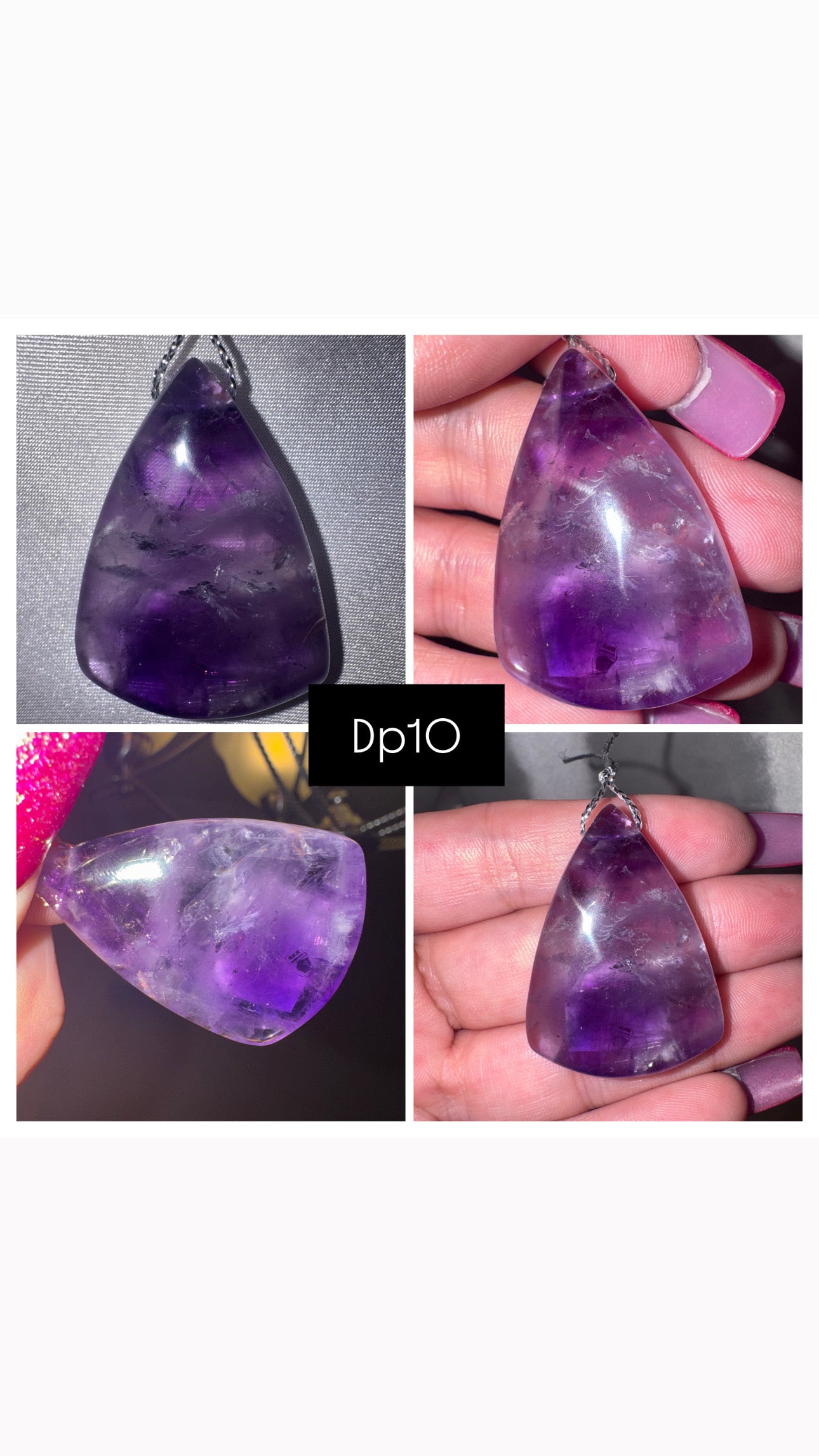 Large Drilled Crystal Pendant