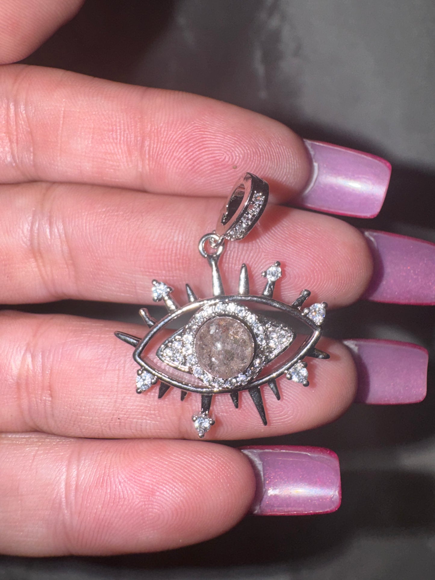 Lodalite with Moissanite Protection Eye Pendant