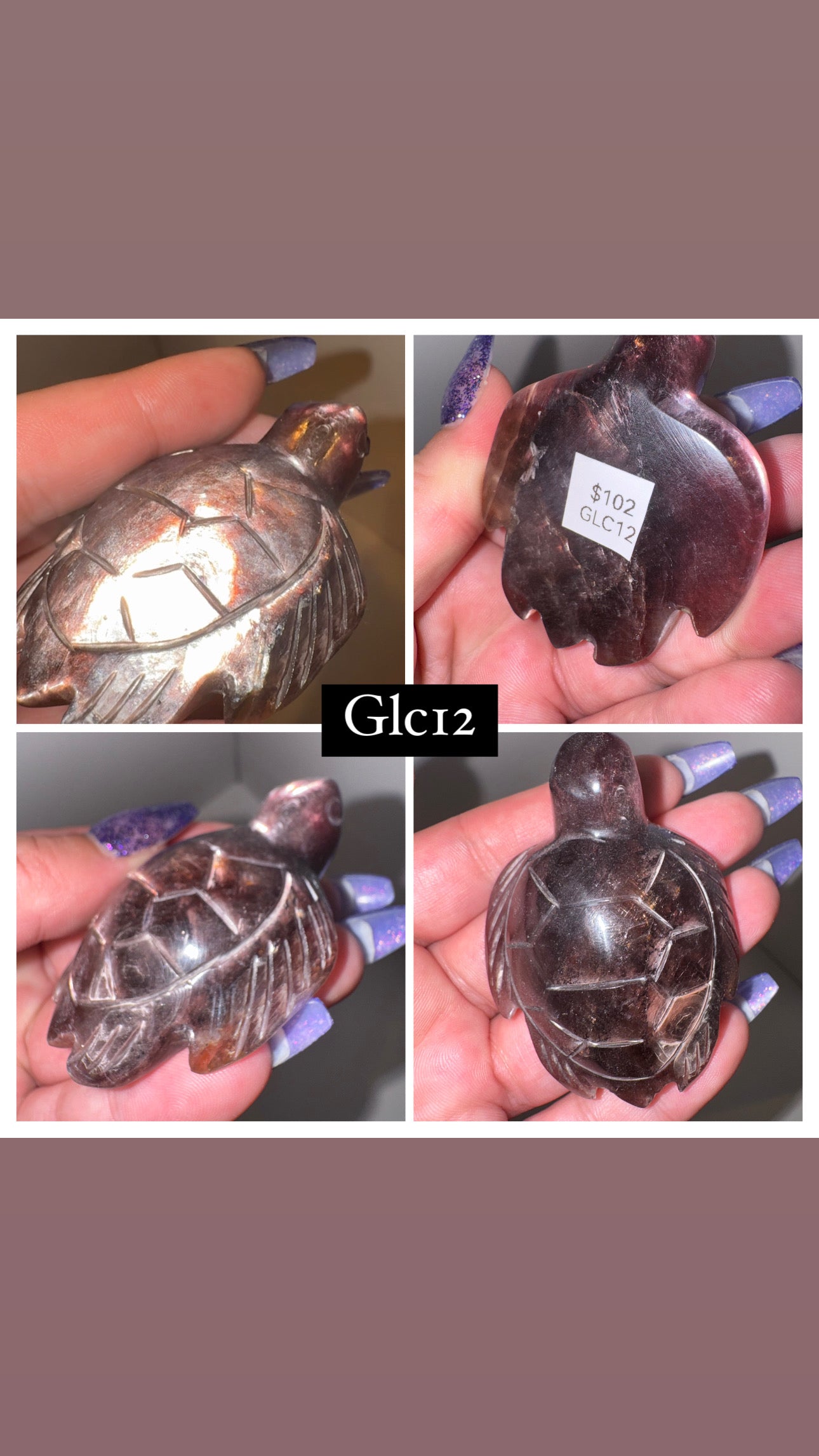 Gem Lepidolite Sea Turtle