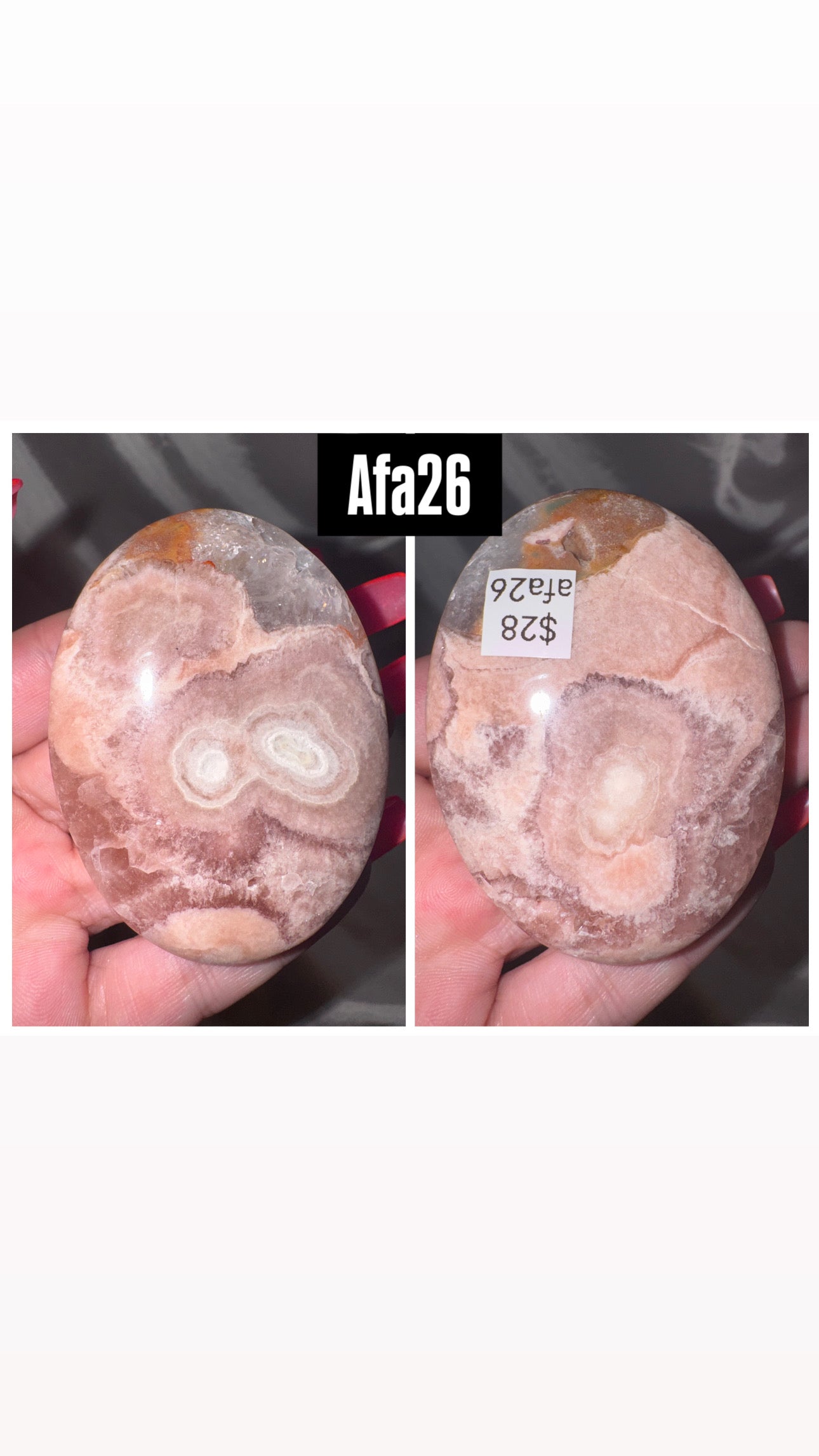 Amethyst Flower Agate AAA Heart/Palmstone