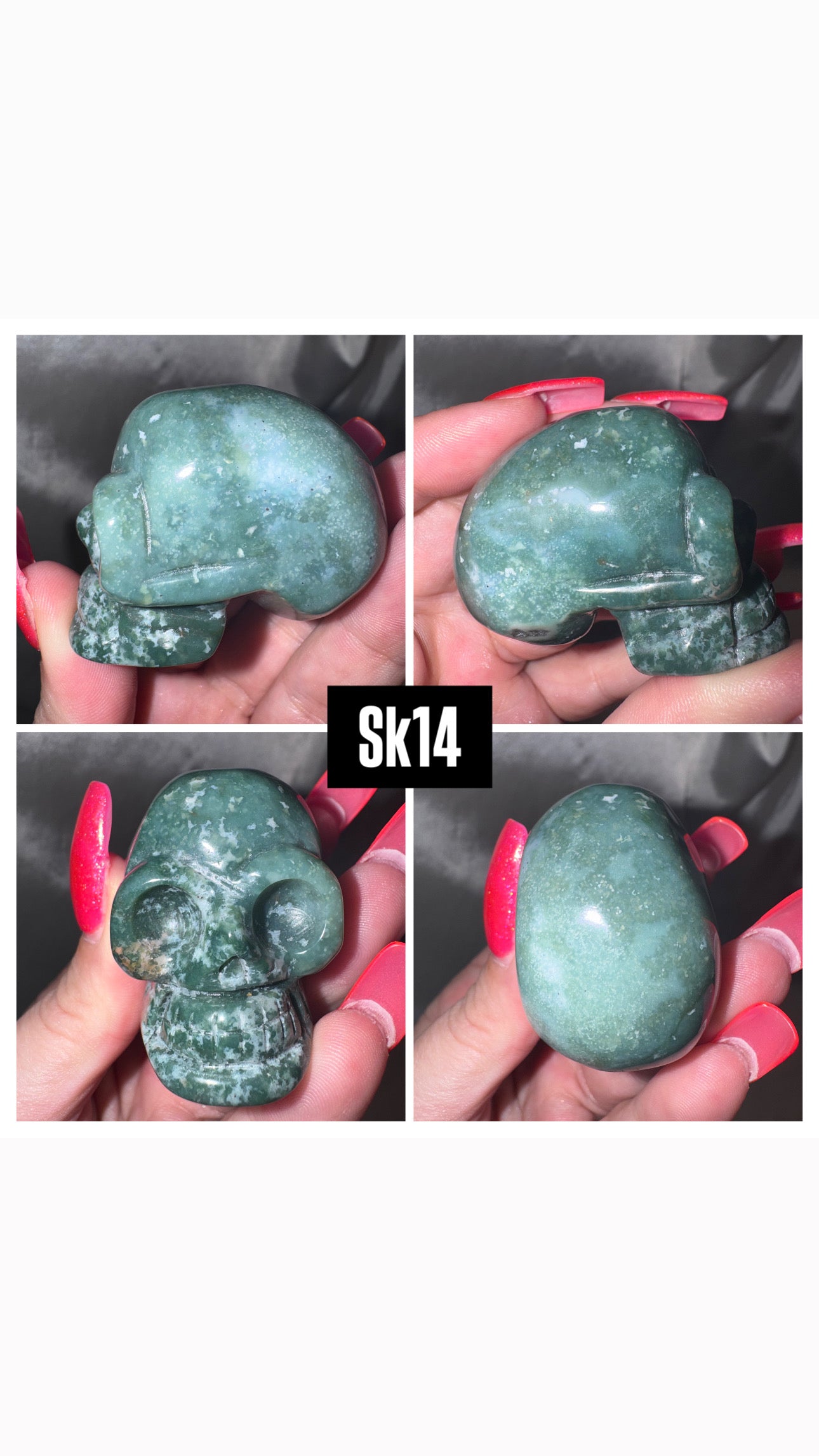 Moss Agate Skull
