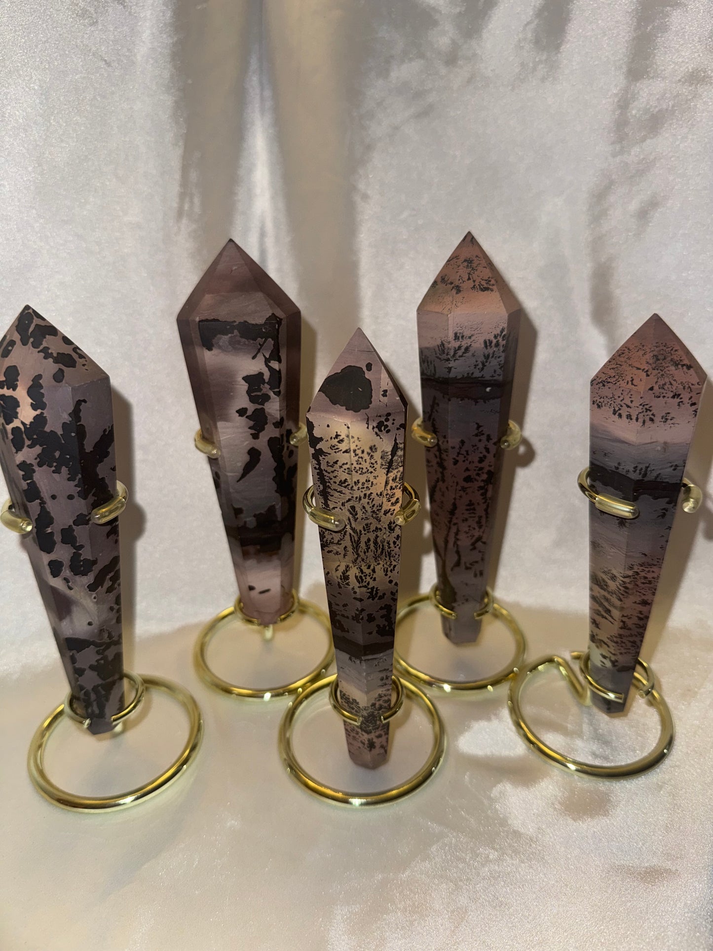 Sunburnt Picture Jasper Large Point on Stand