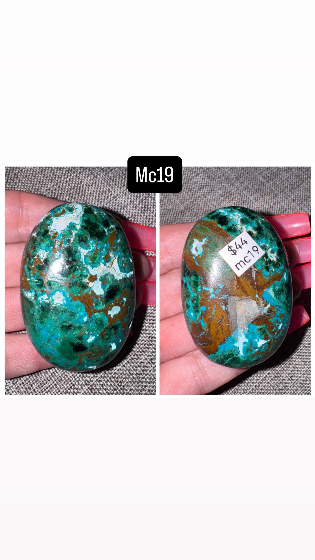 Malacholla (Malachite Chrysocolla) Palmstone