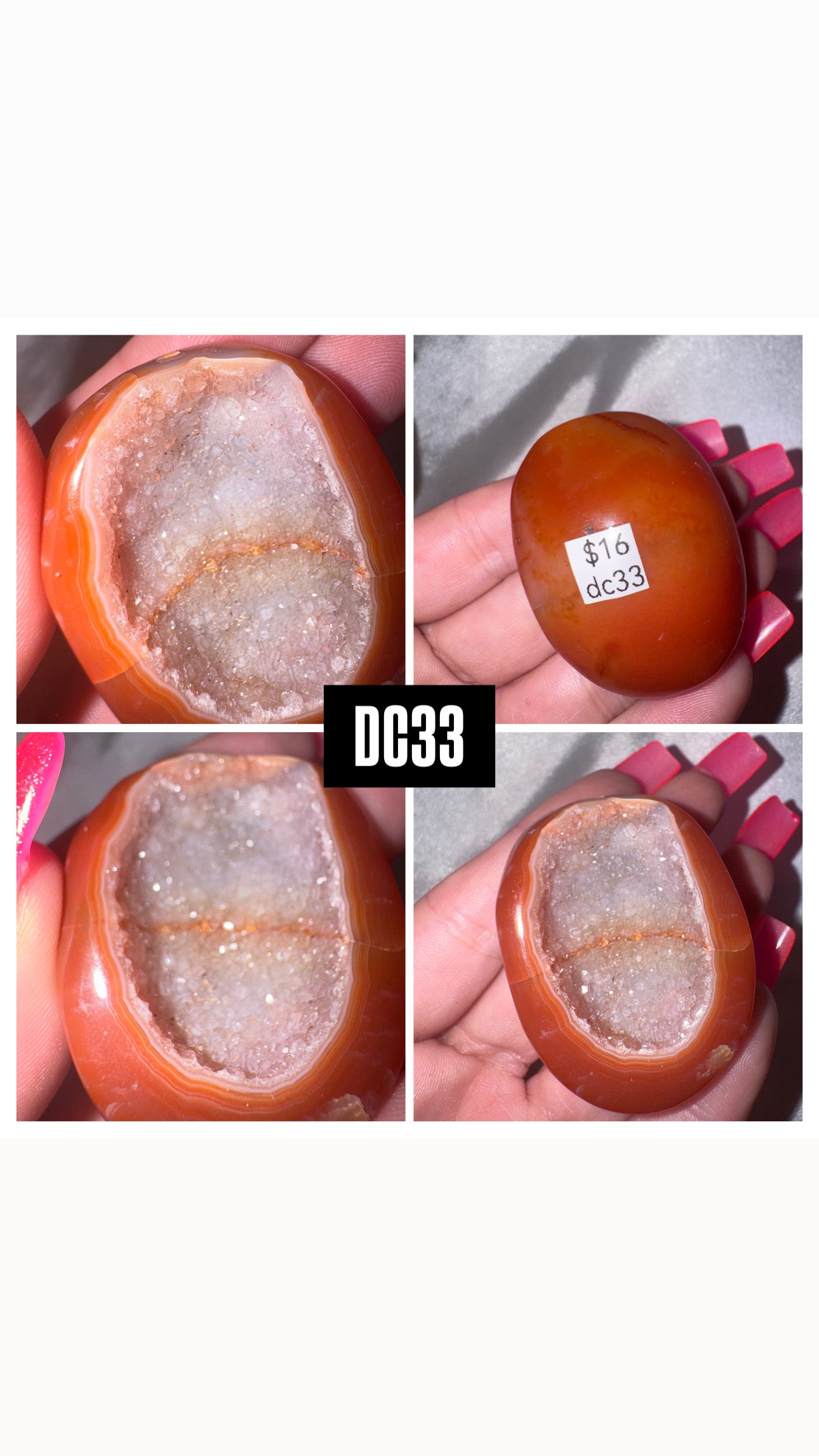Druzy Carnelian Heart/Palmstone