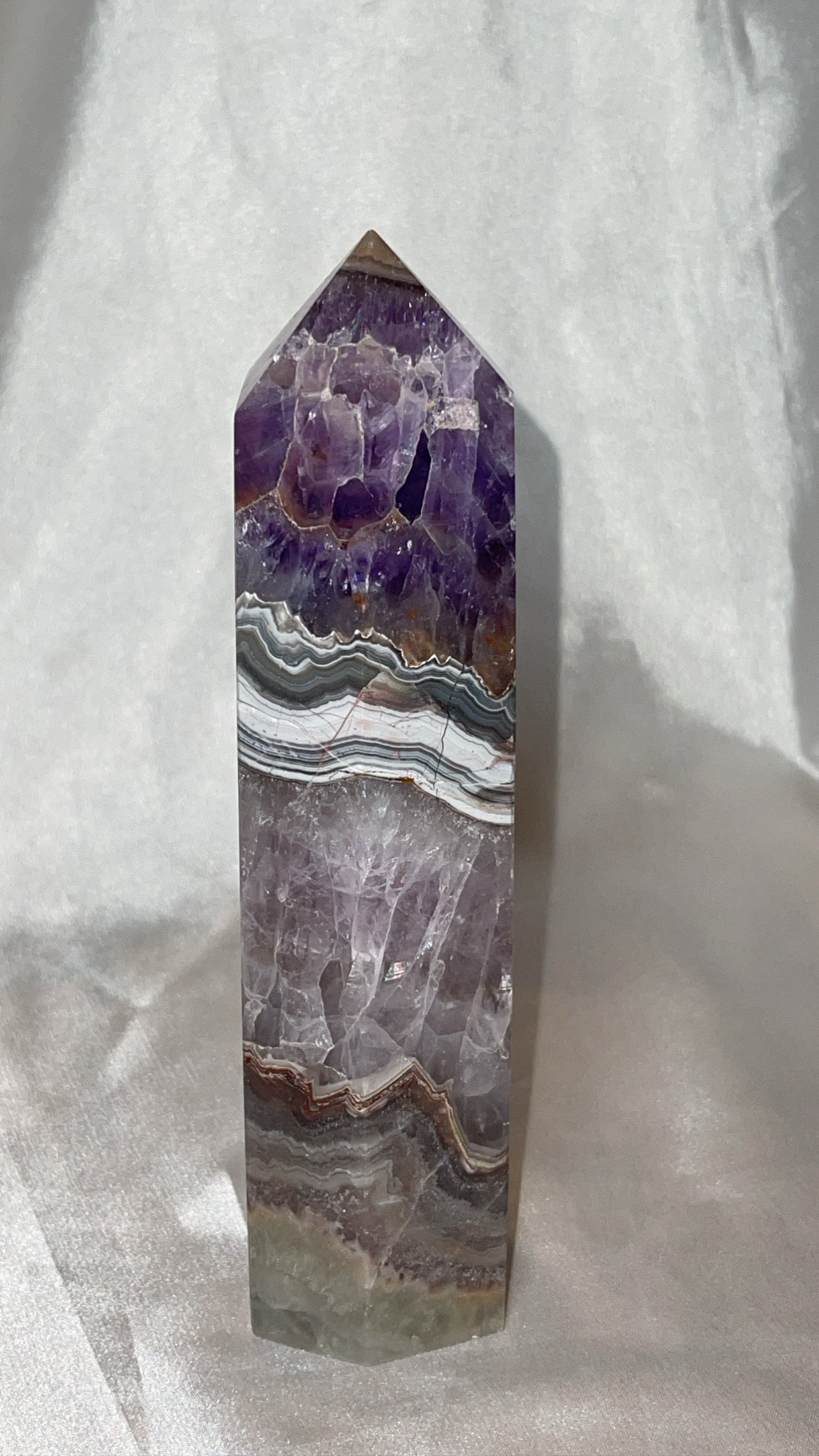 Amethyst Banded Agate Large Tower