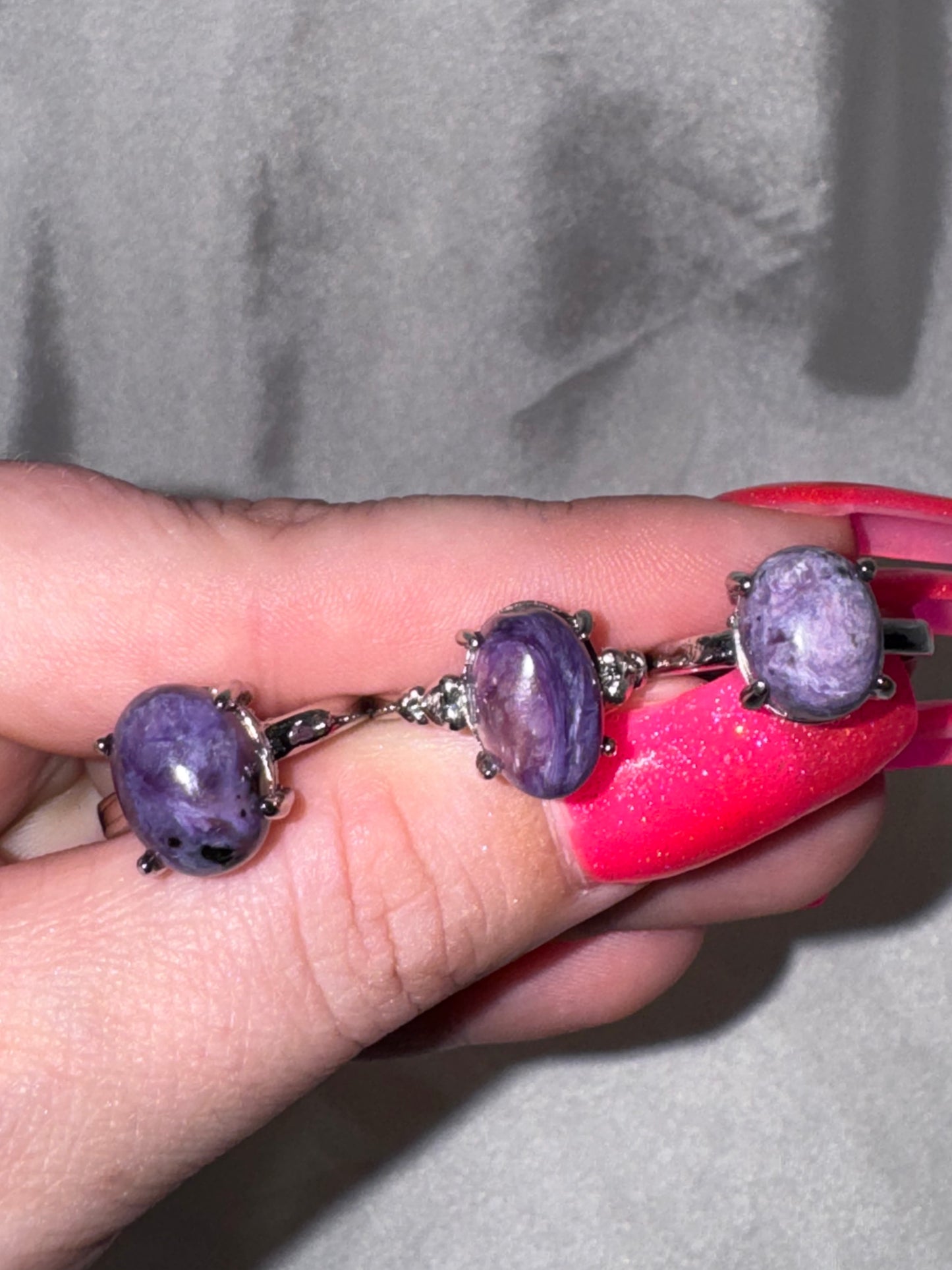 Charoite Adjustable Ring