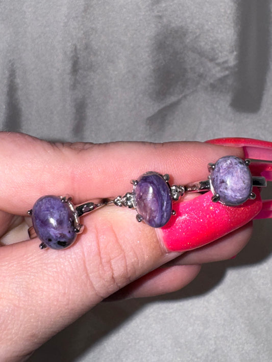 Charoite Adjustable Ring