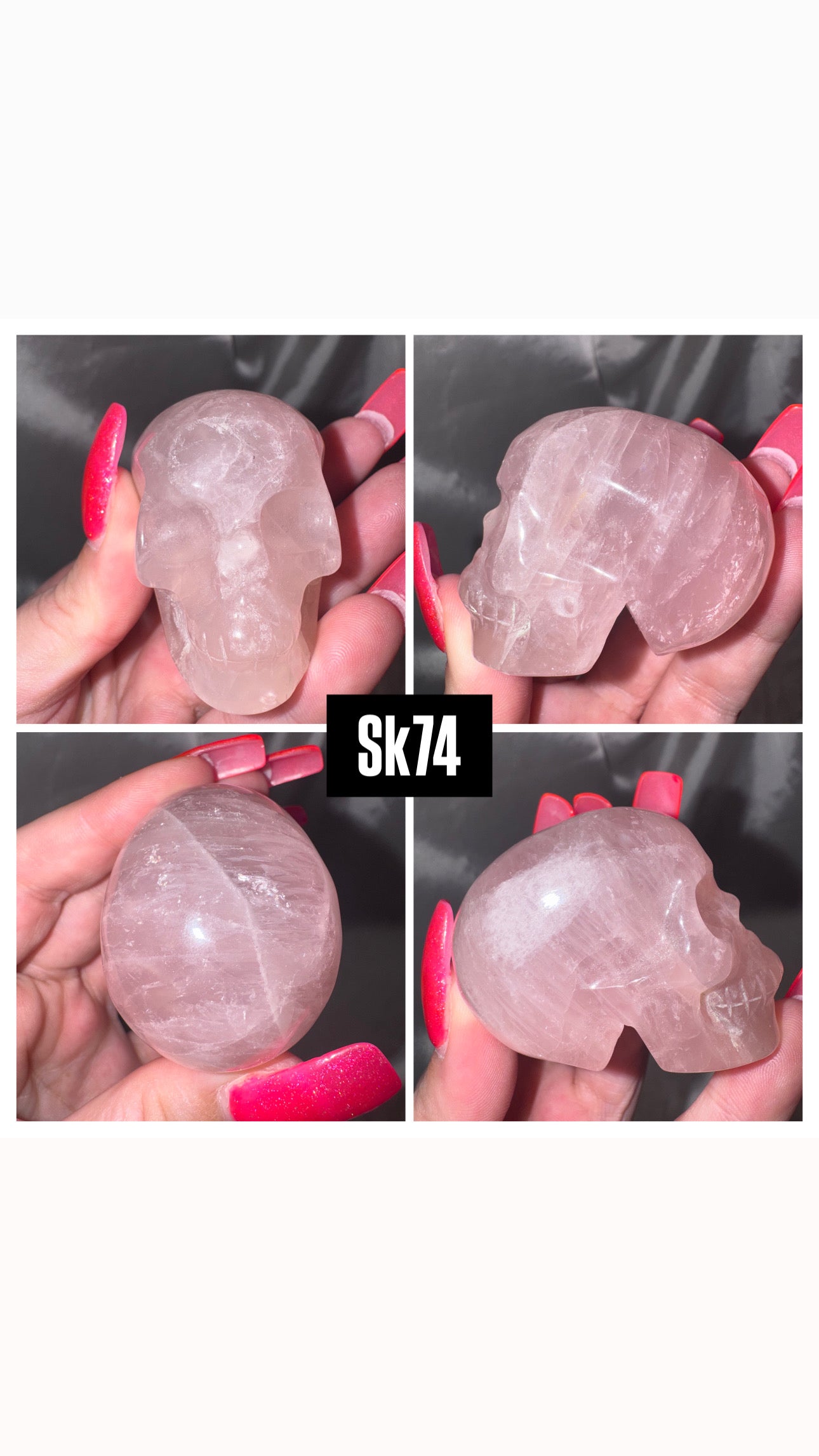 Star Rose Quartz AA Skull