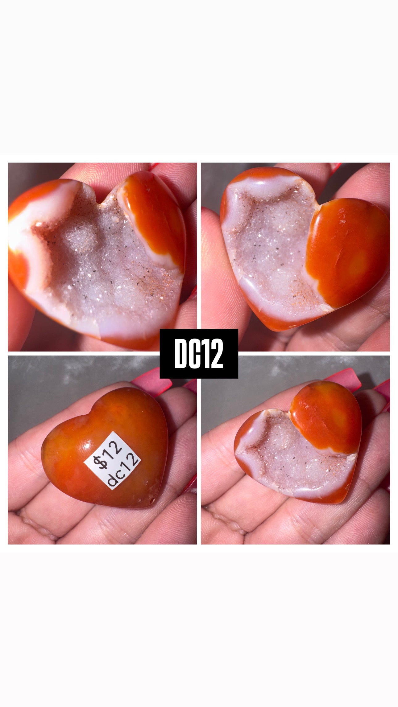 Druzy Carnelian Heart/Palmstone