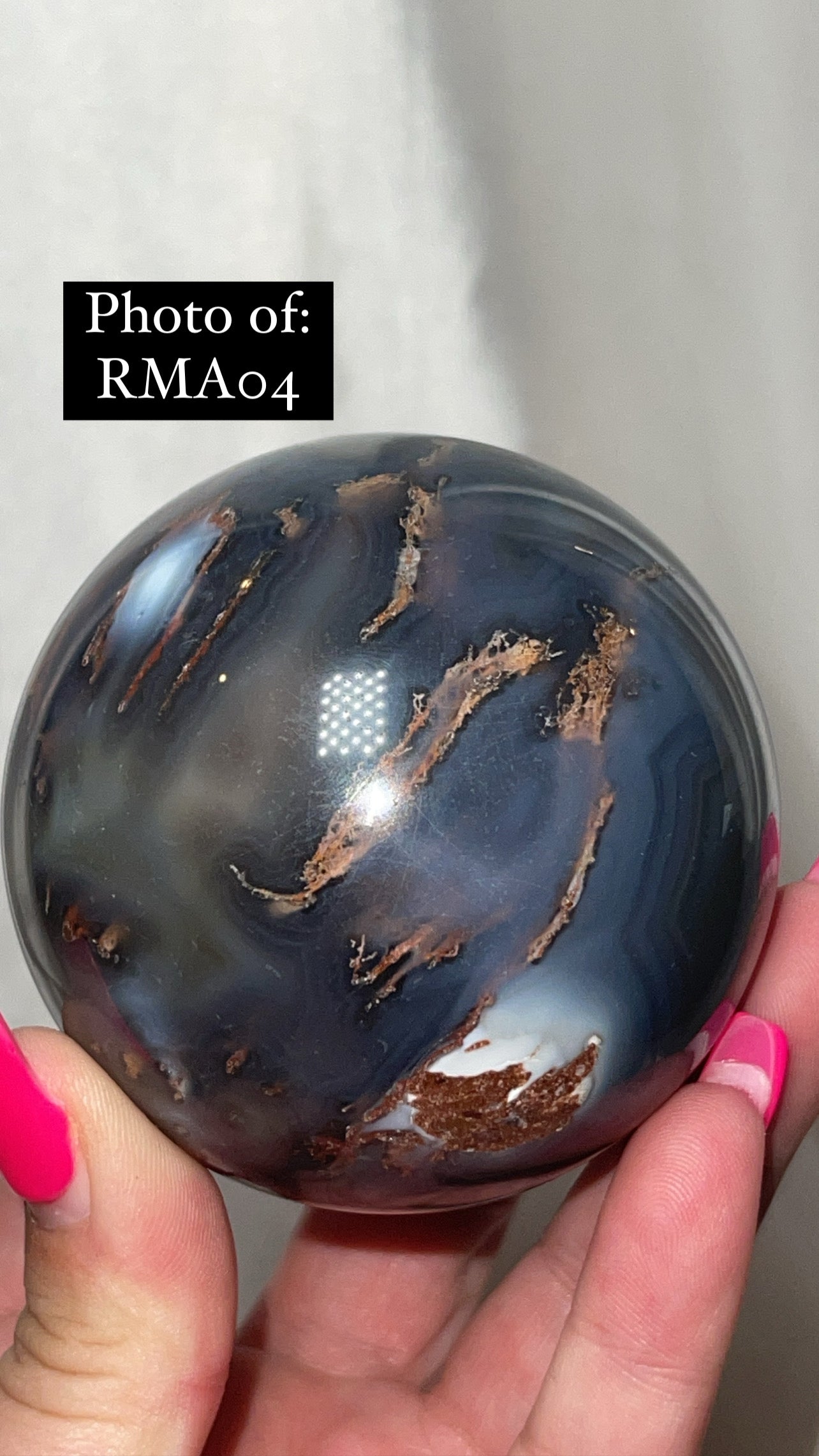 Rare Red Moss Agate Orca Agate Large Sphere